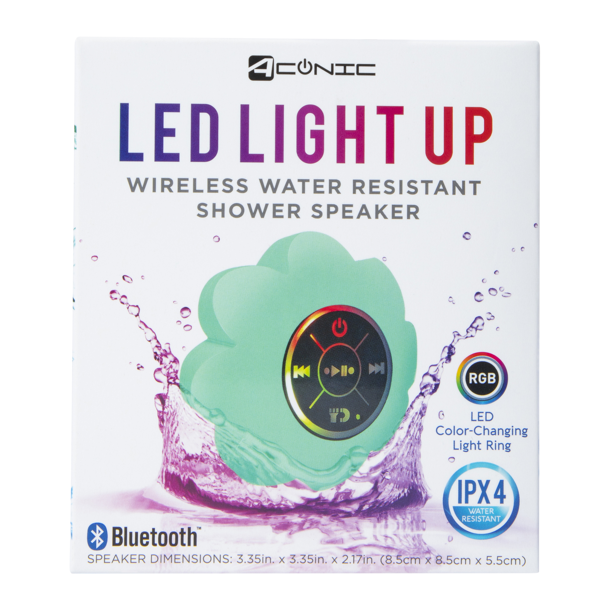 Wireless Bluetooth® LED Light Up Flower Shower Speaker - Mint Green