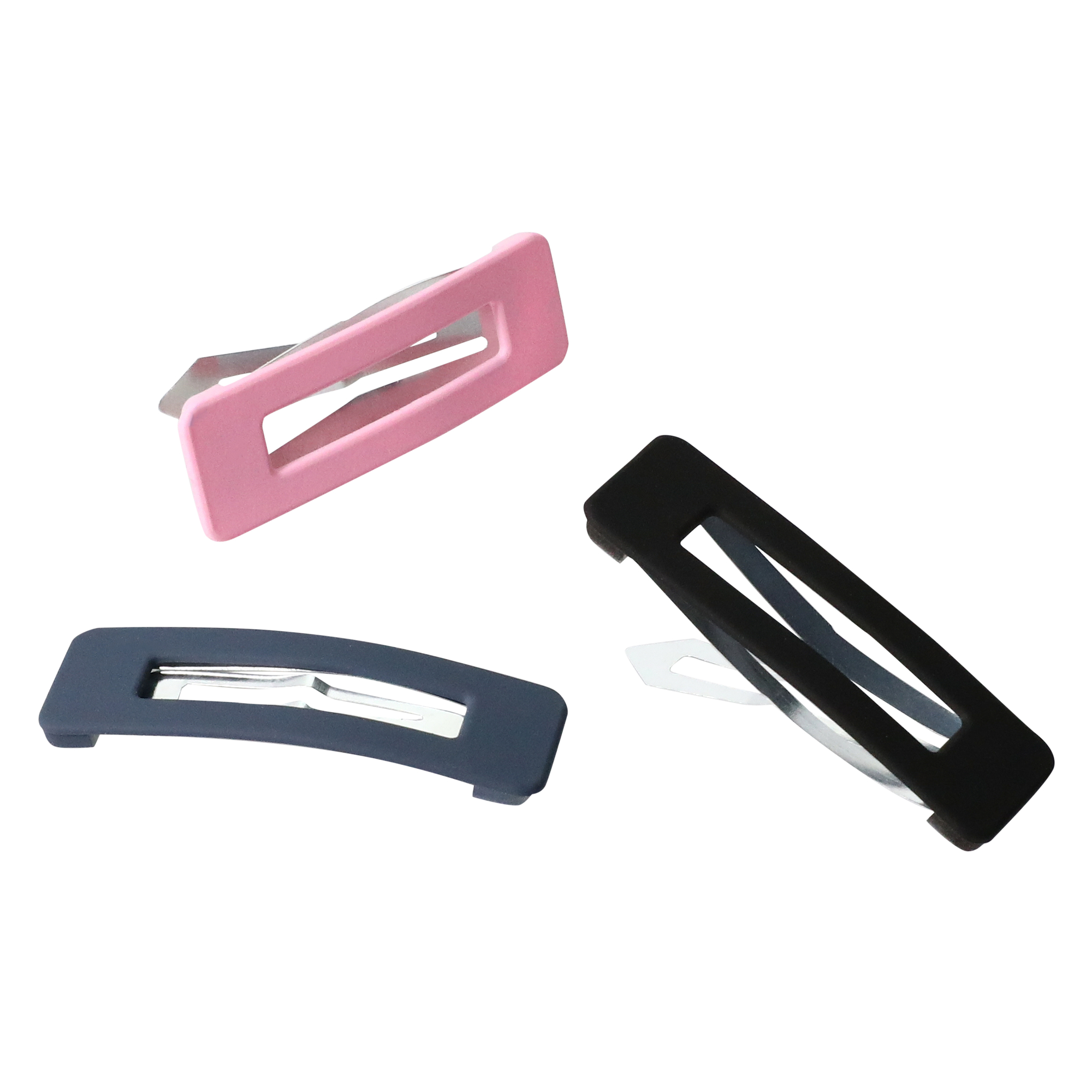 Soft Touch Snap Clips 3-Pack (Styles May Vary)