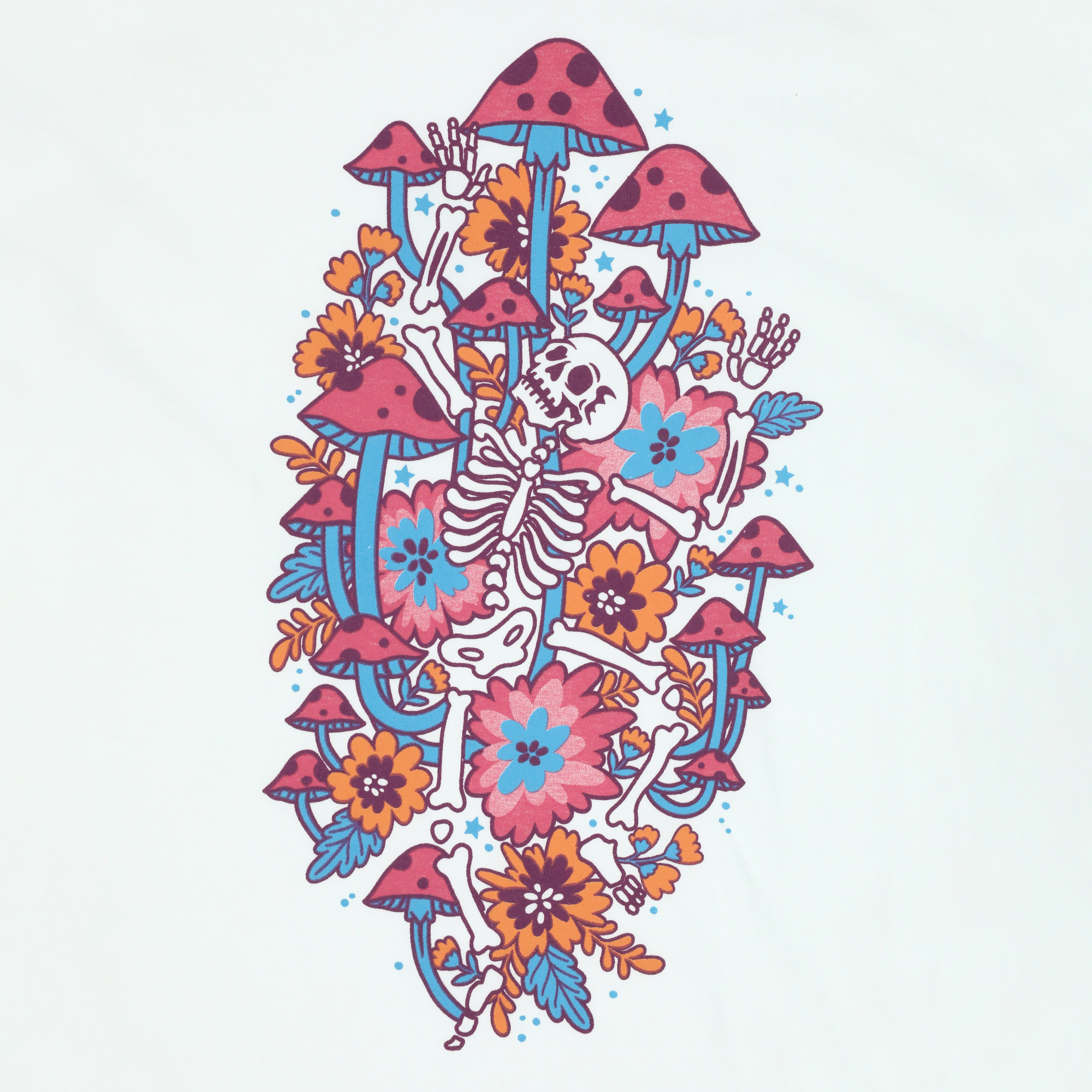 Skeleton & Mushroom Graphic Tee