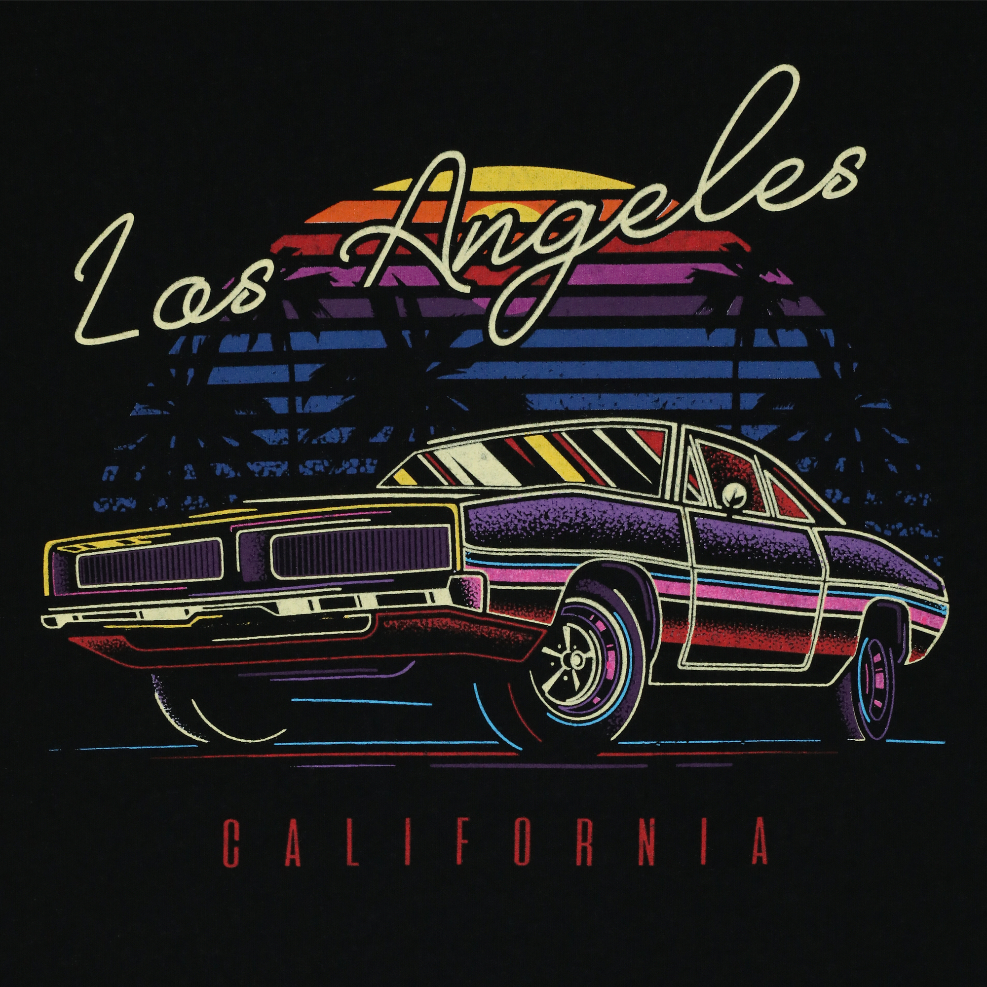 Los Angeles Neon Car Graphic Tee