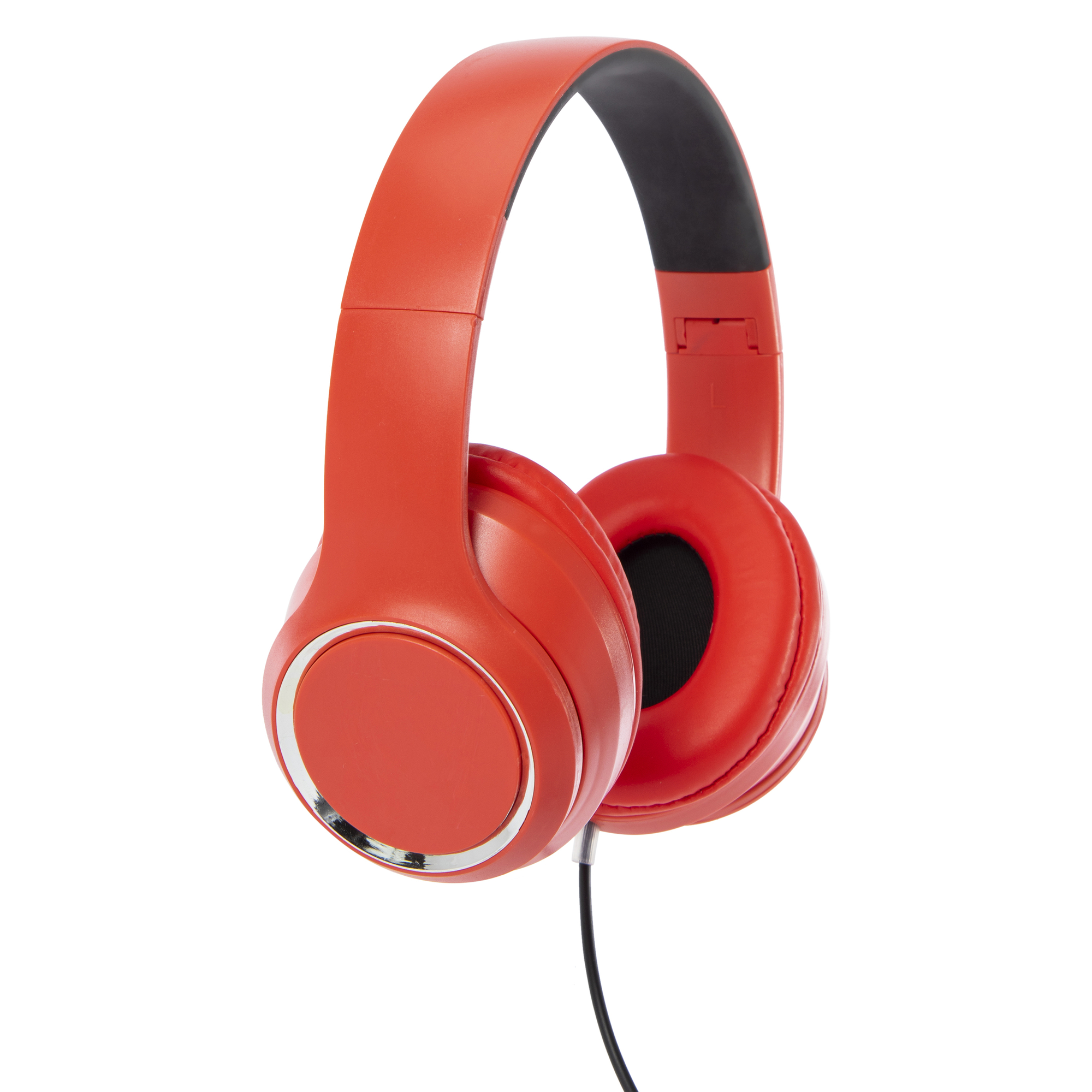 Superior Stereo Wired Headphones w/ Mic - Red/Black