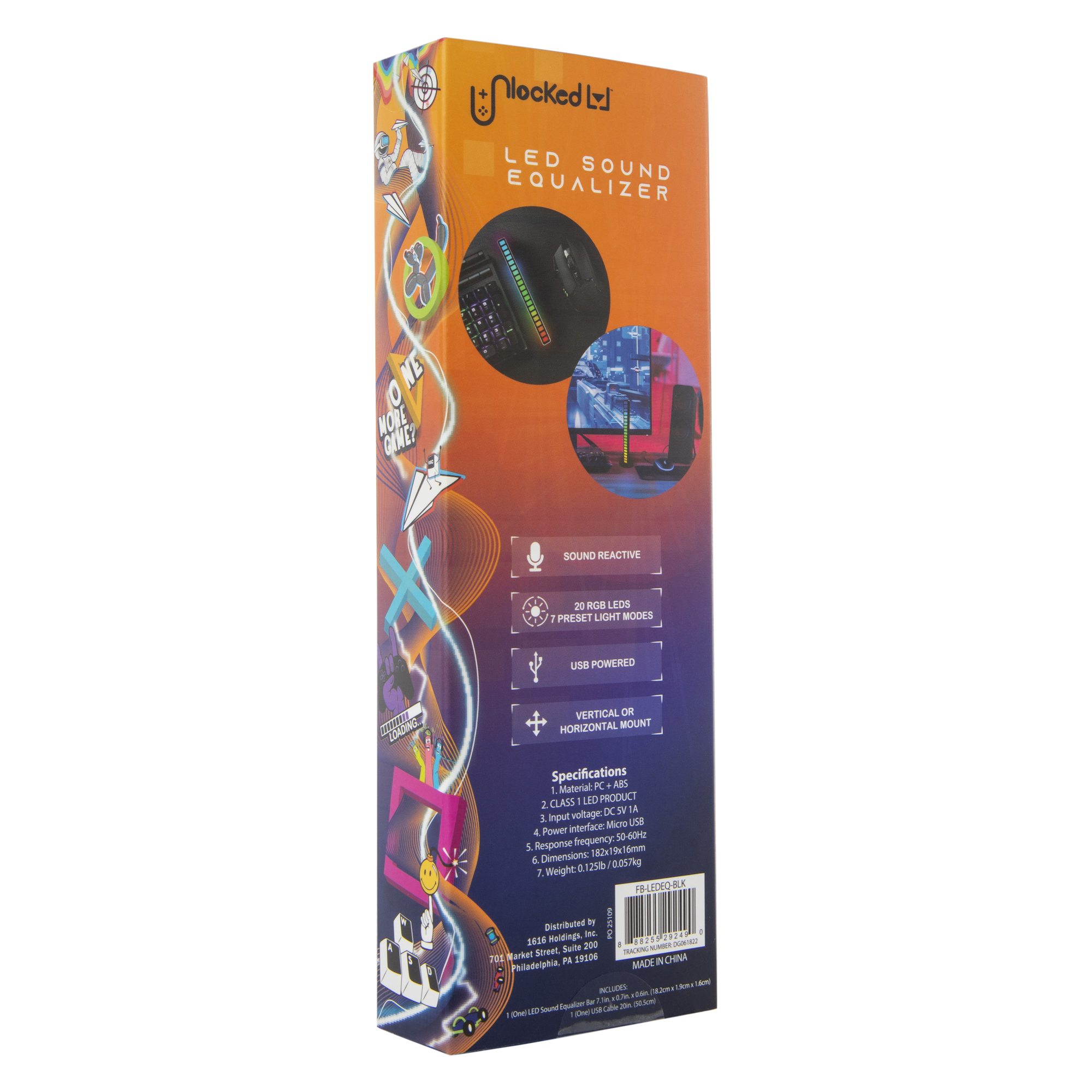 LED Sound Equalizer Bar 7in x 0.75in