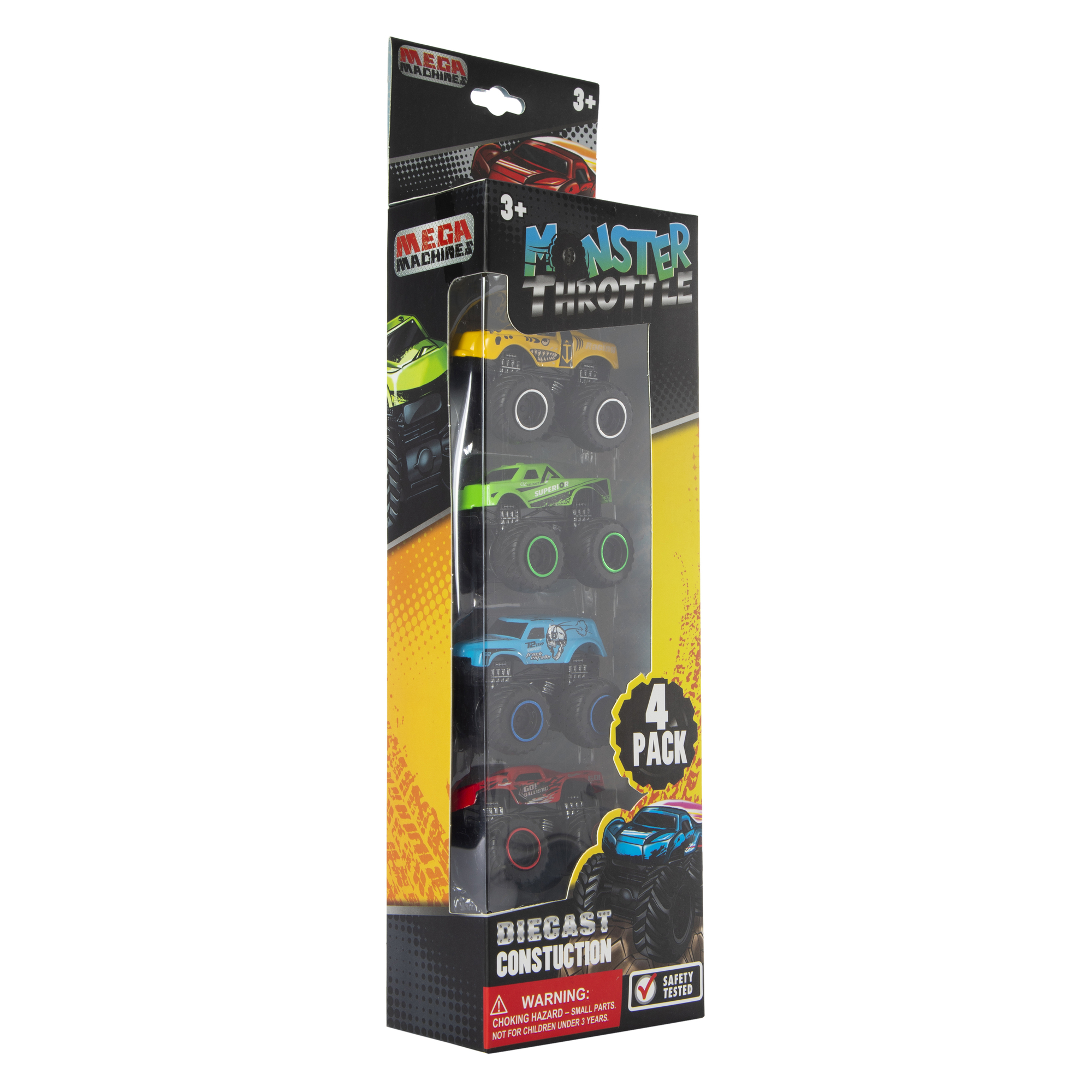 4-Pack Diecast Monster Truck Toy Set