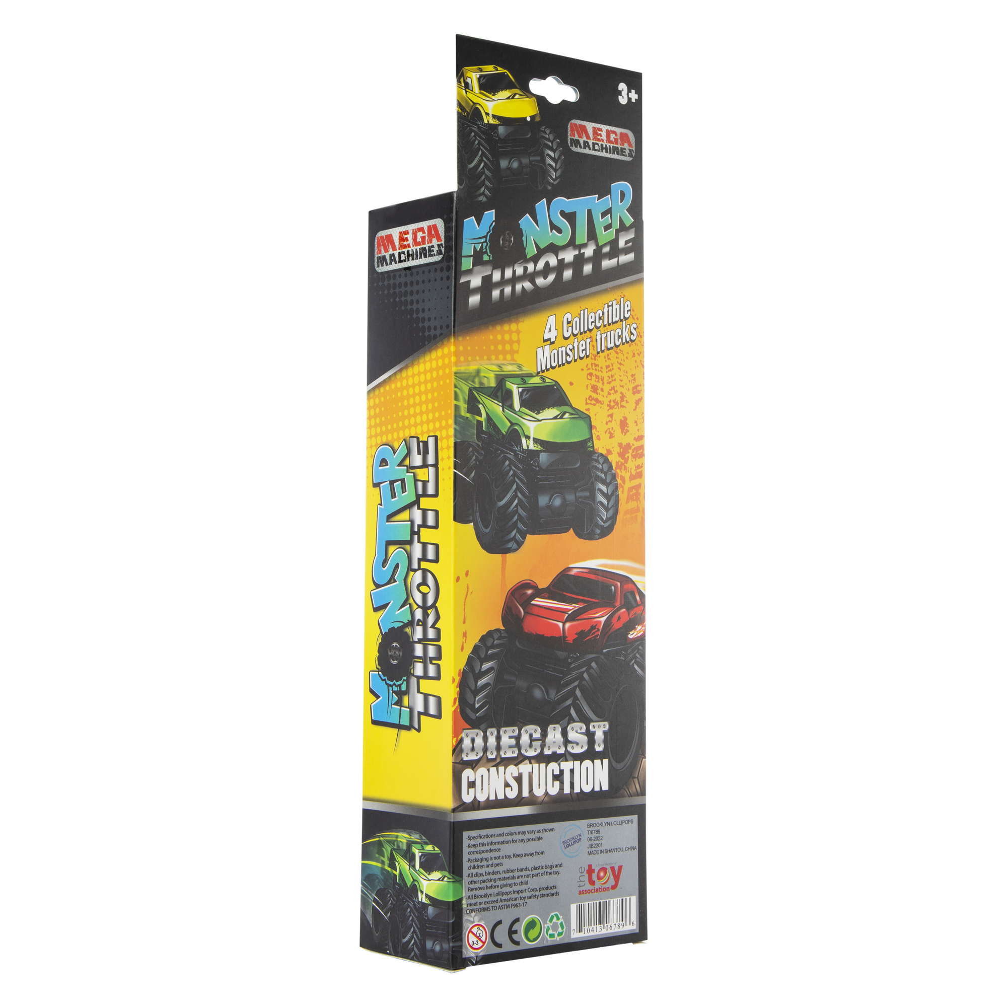 4-Pack Diecast Monster Truck Toy Set