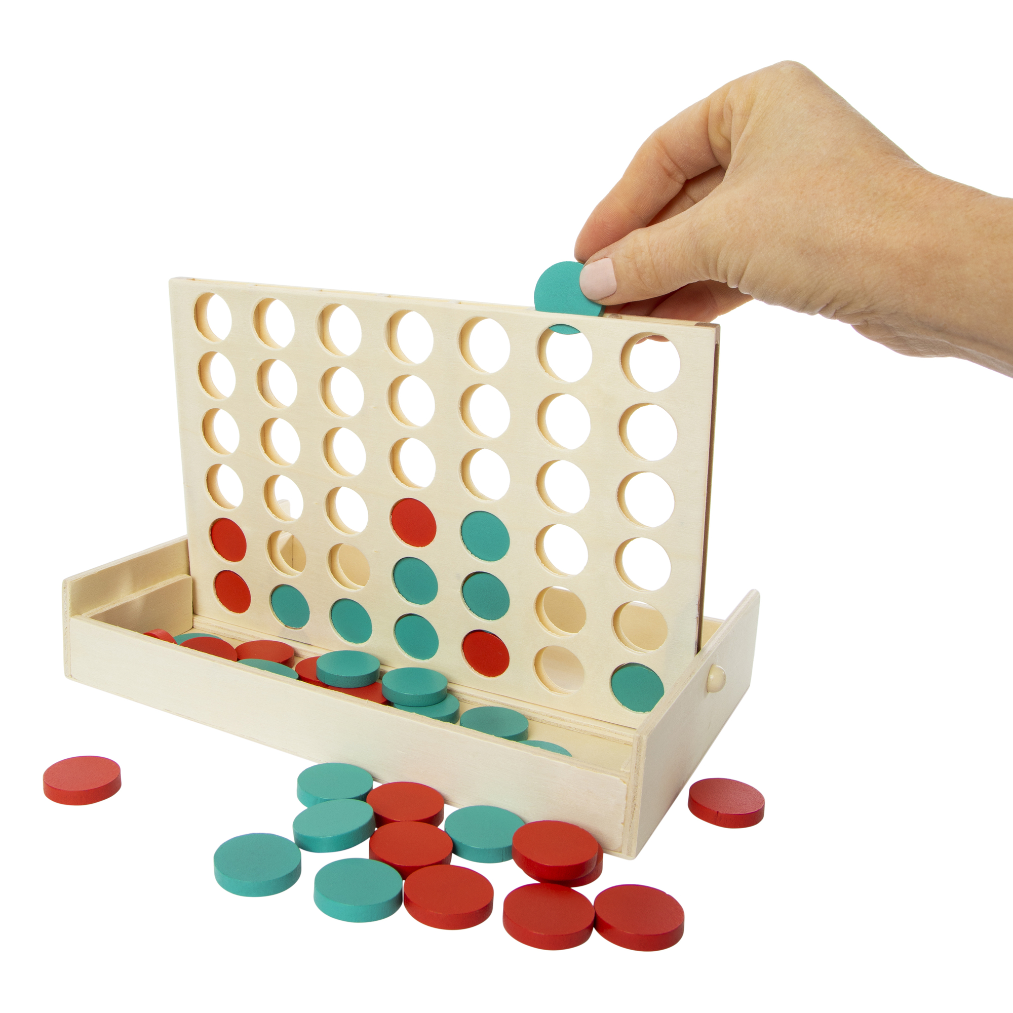 Four in A Row Wooden Game