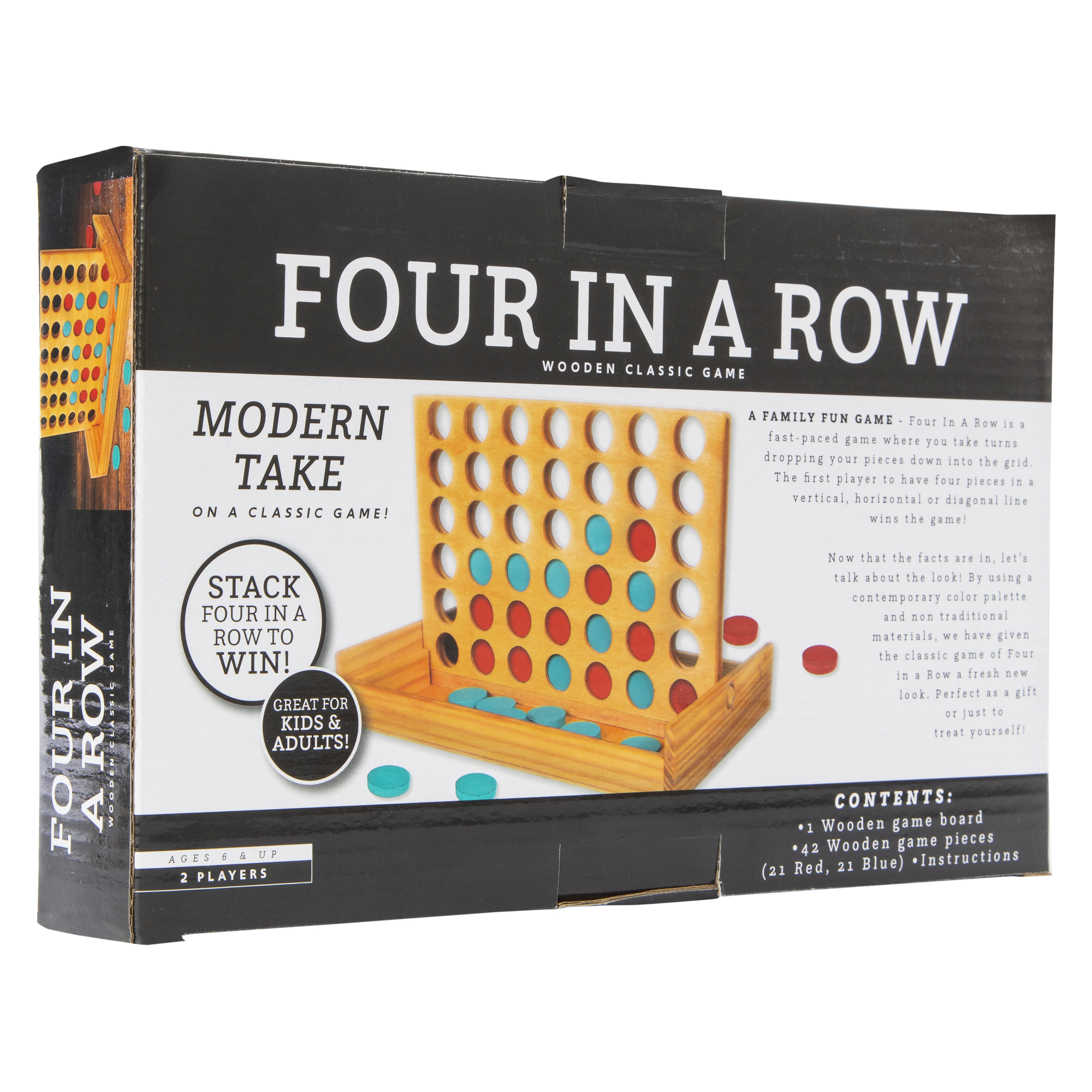 Four in A Row Wooden Game