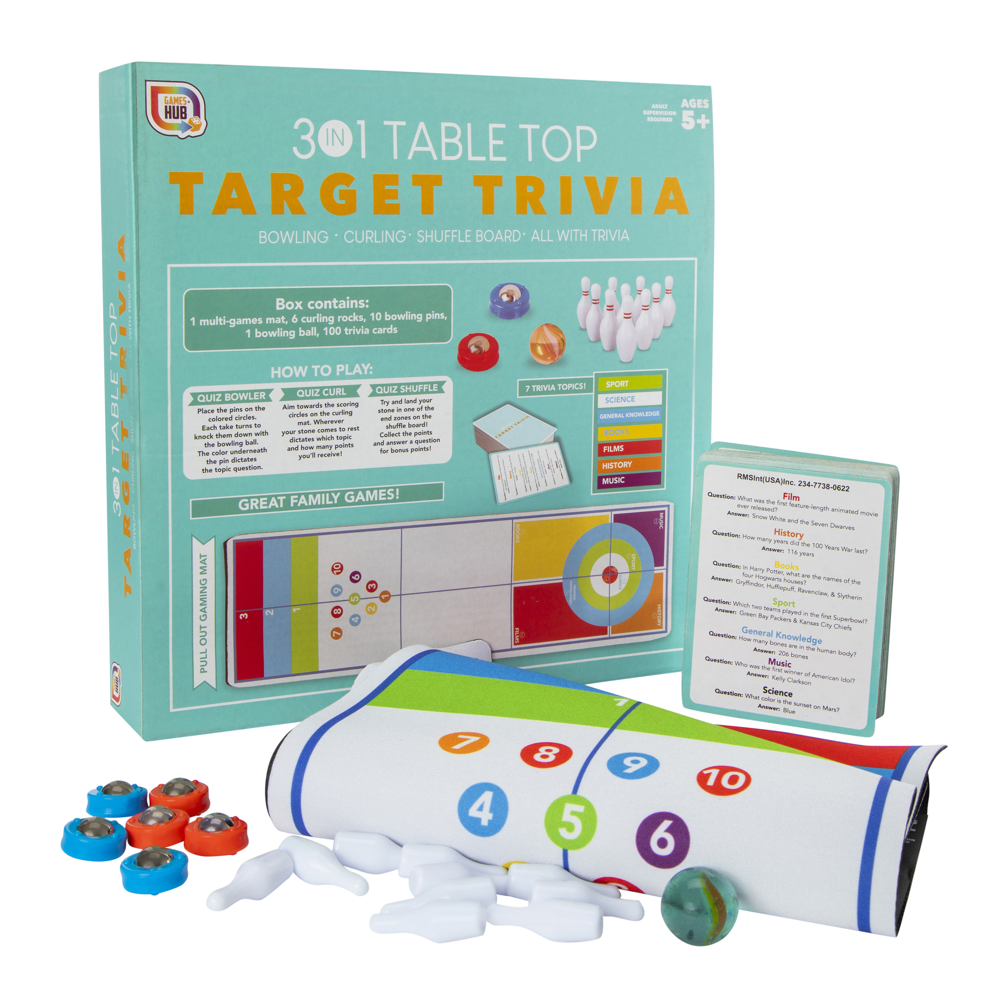 3-in-1 Target Trivia Board Game