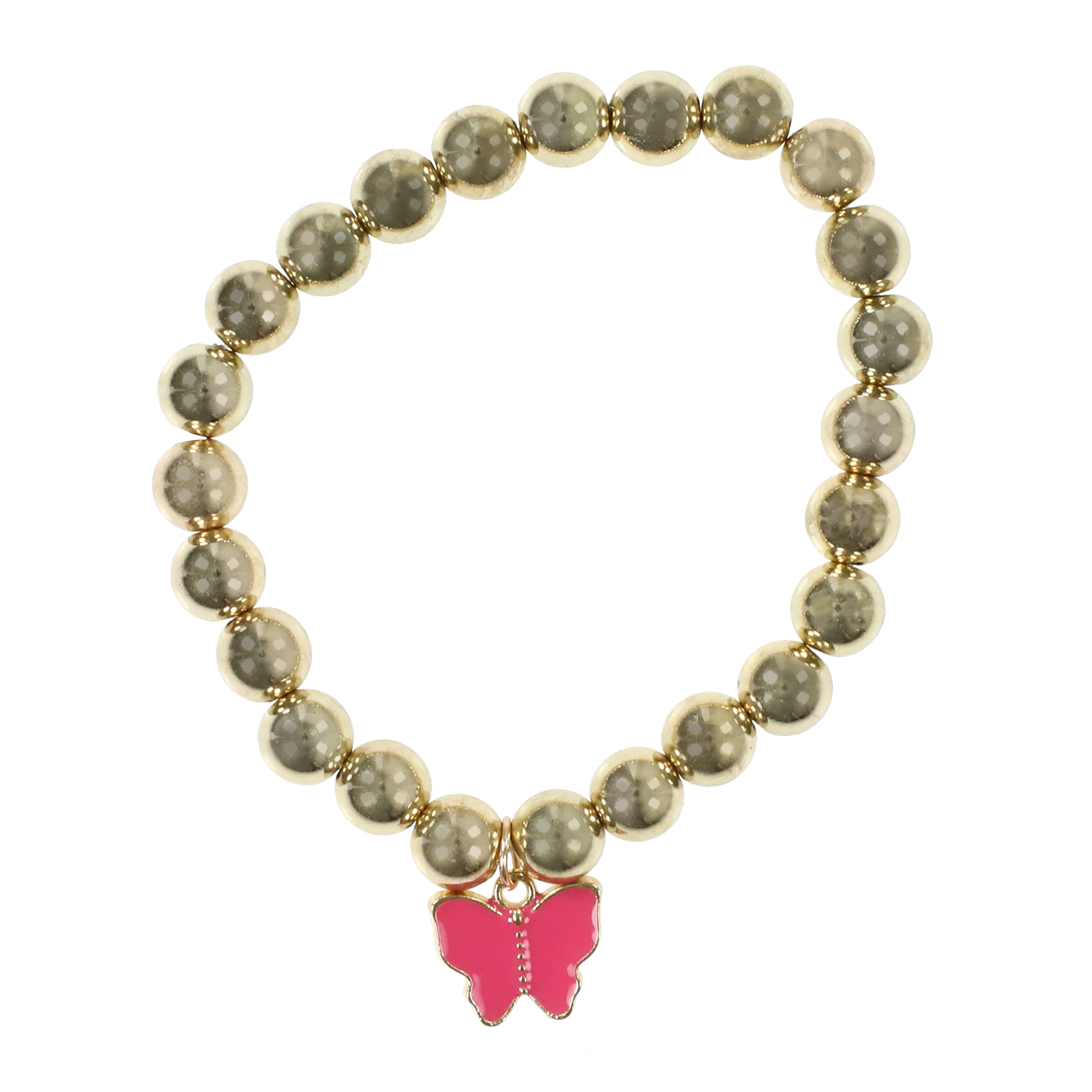 Gold Beaded Charm Bracelet