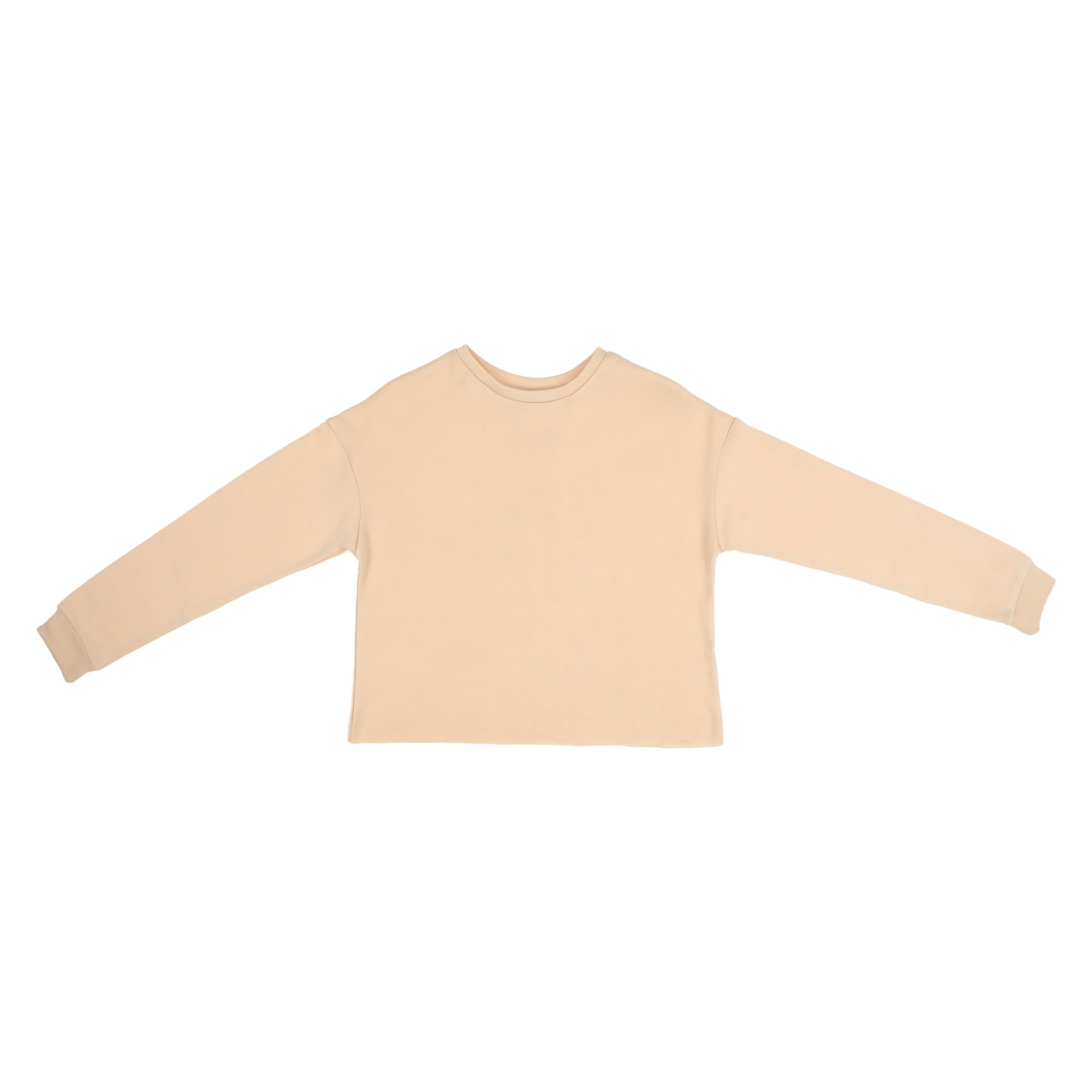 Juniors Raw Edge Long Sleeve Crewneck Sweatshirt