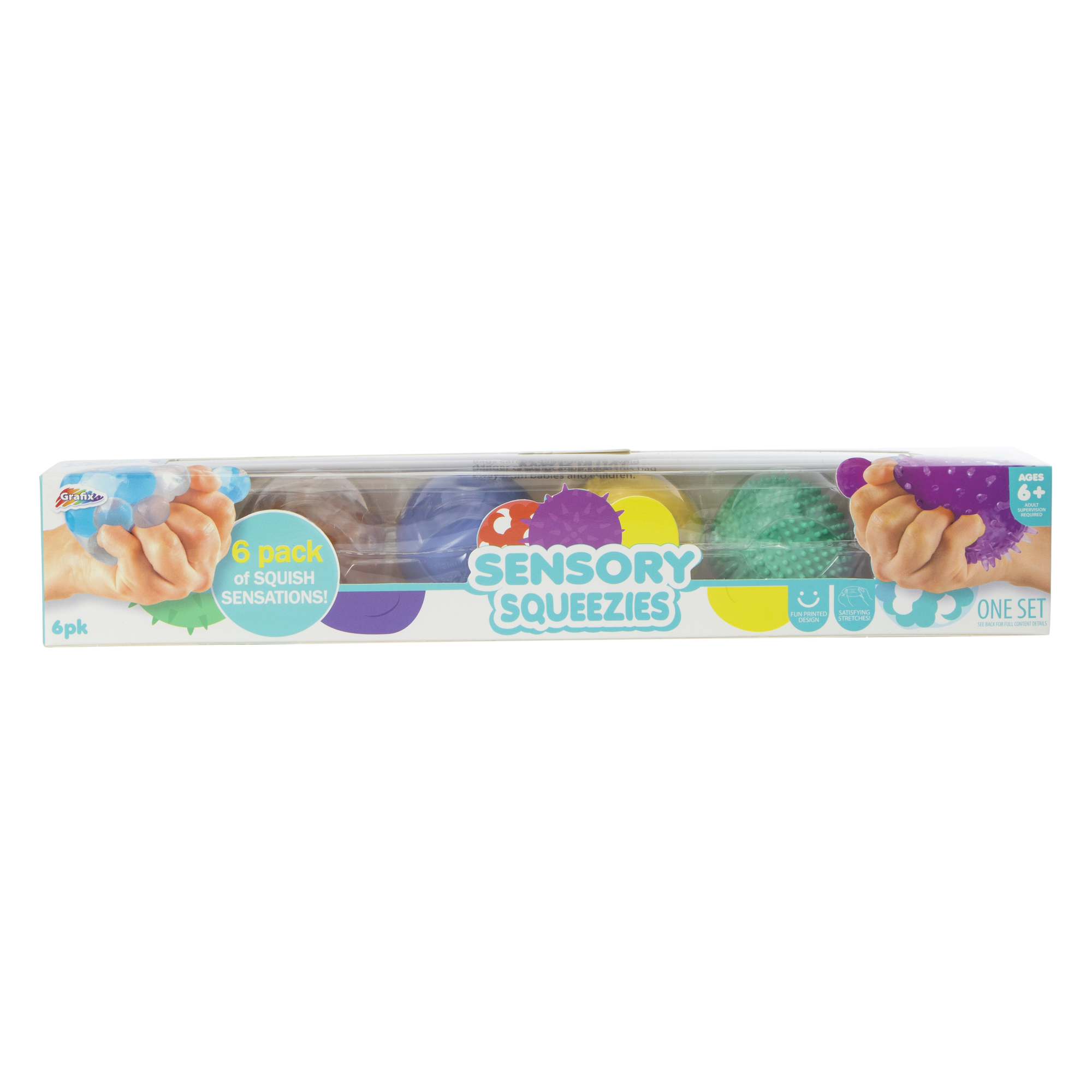 6-Pack Sensory Squeezies Fidget Ball Toy Set