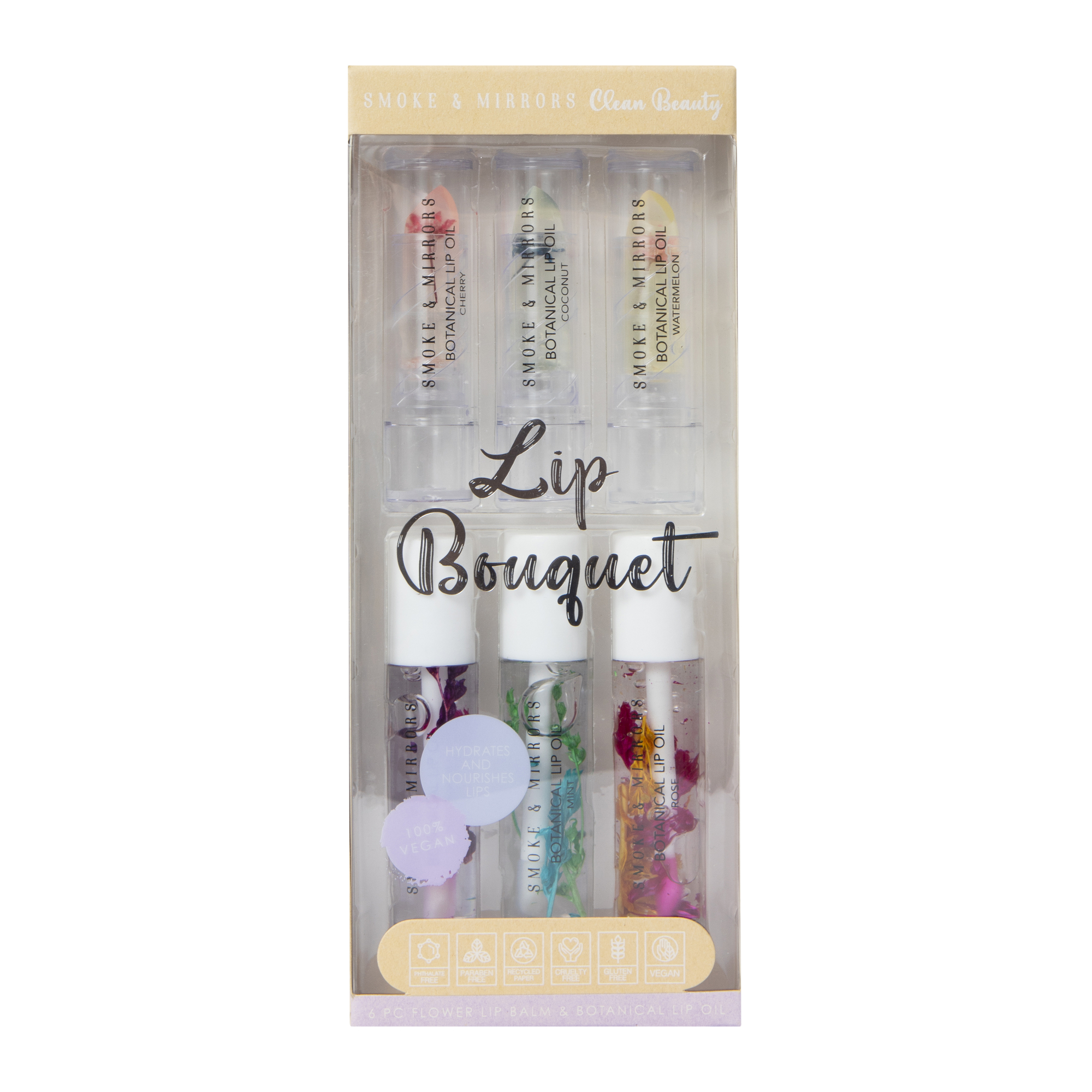 Smoke & Mirrors Clean Beauty Flower Lip Balm & Lip Oil 6-Piece Set