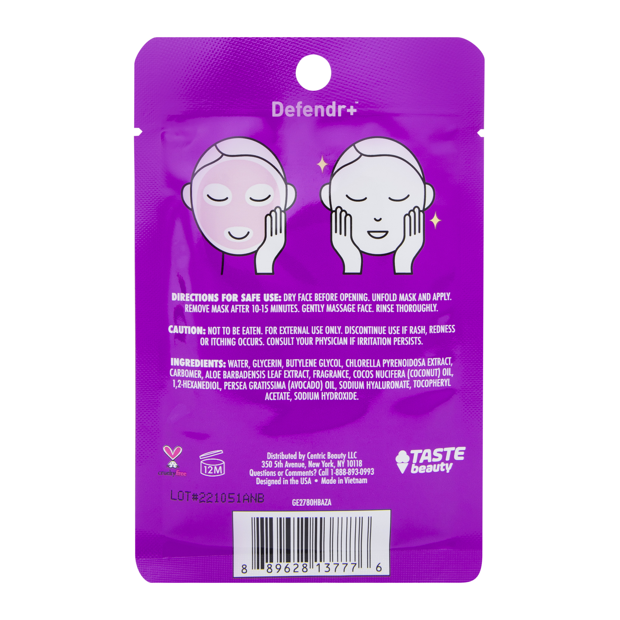 Defender+™ Fresh Lavender Scented Face Sheet Mask 0.67oz