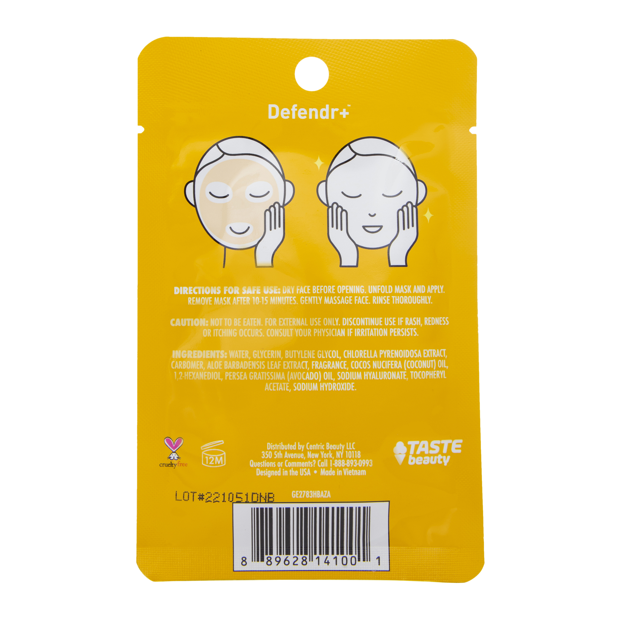 Defender+™ Pineapple Scented Face Sheet Mask 0.67oz