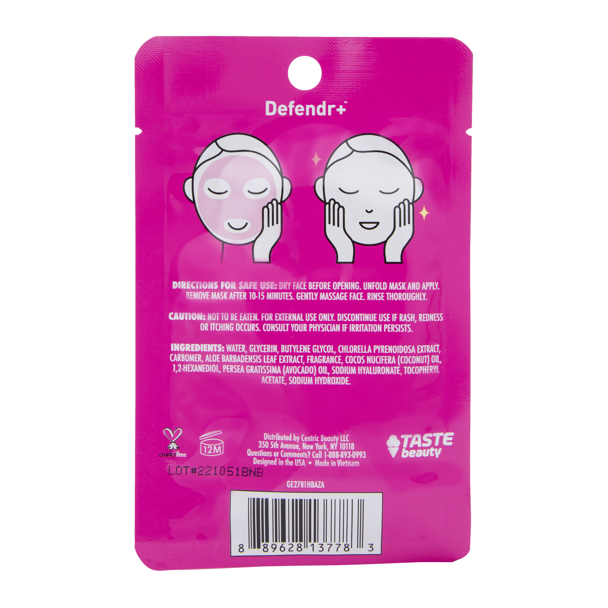 Defender+™ Birthday Cake Scented Face Sheet Mask 0.67oz