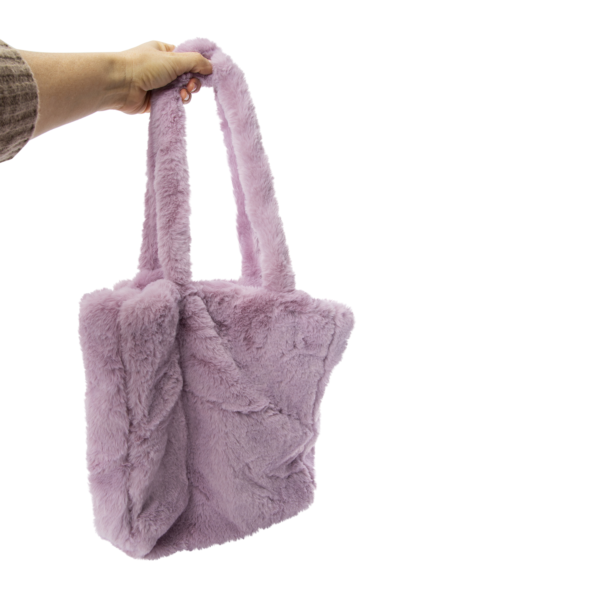 Plush Faux Fur Tote Bag 12in