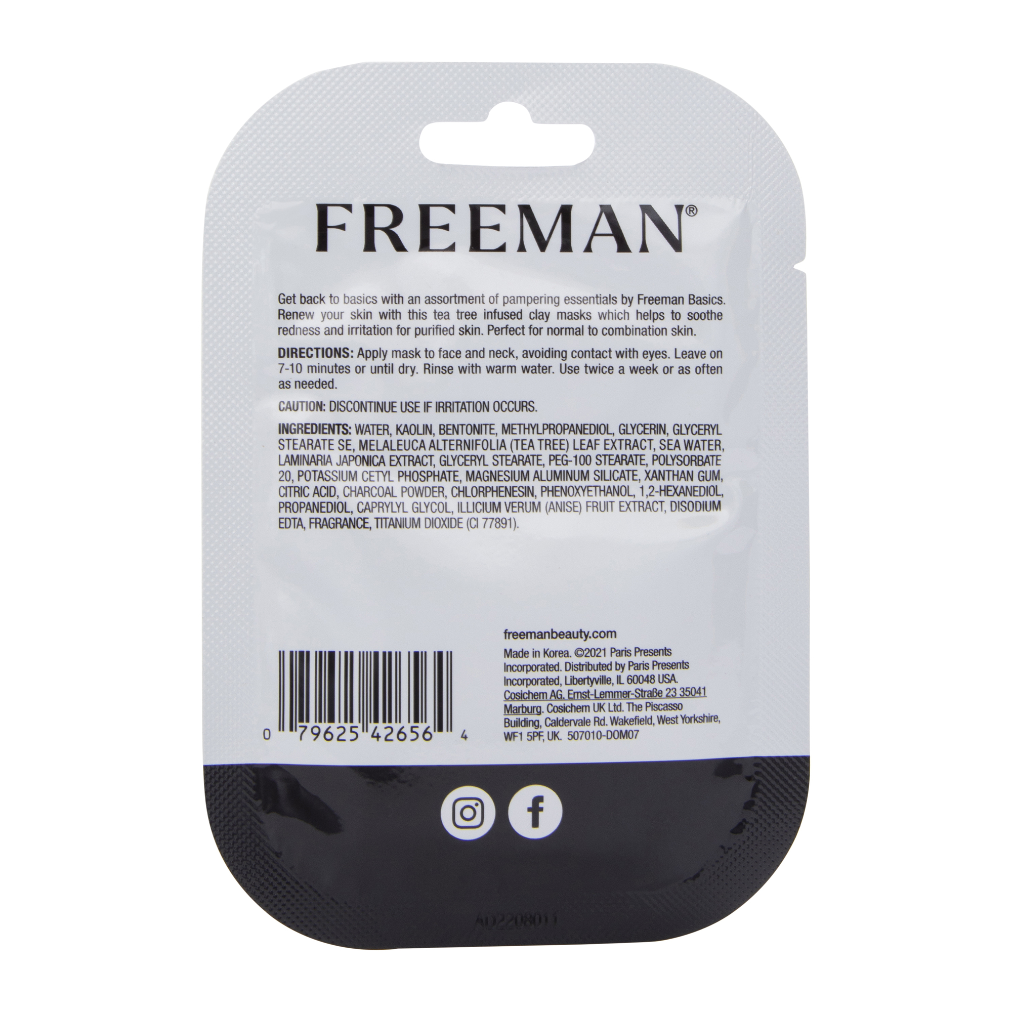 Freeman® Basics Purifying Tea Tree Clay Face Mask 0.33oz