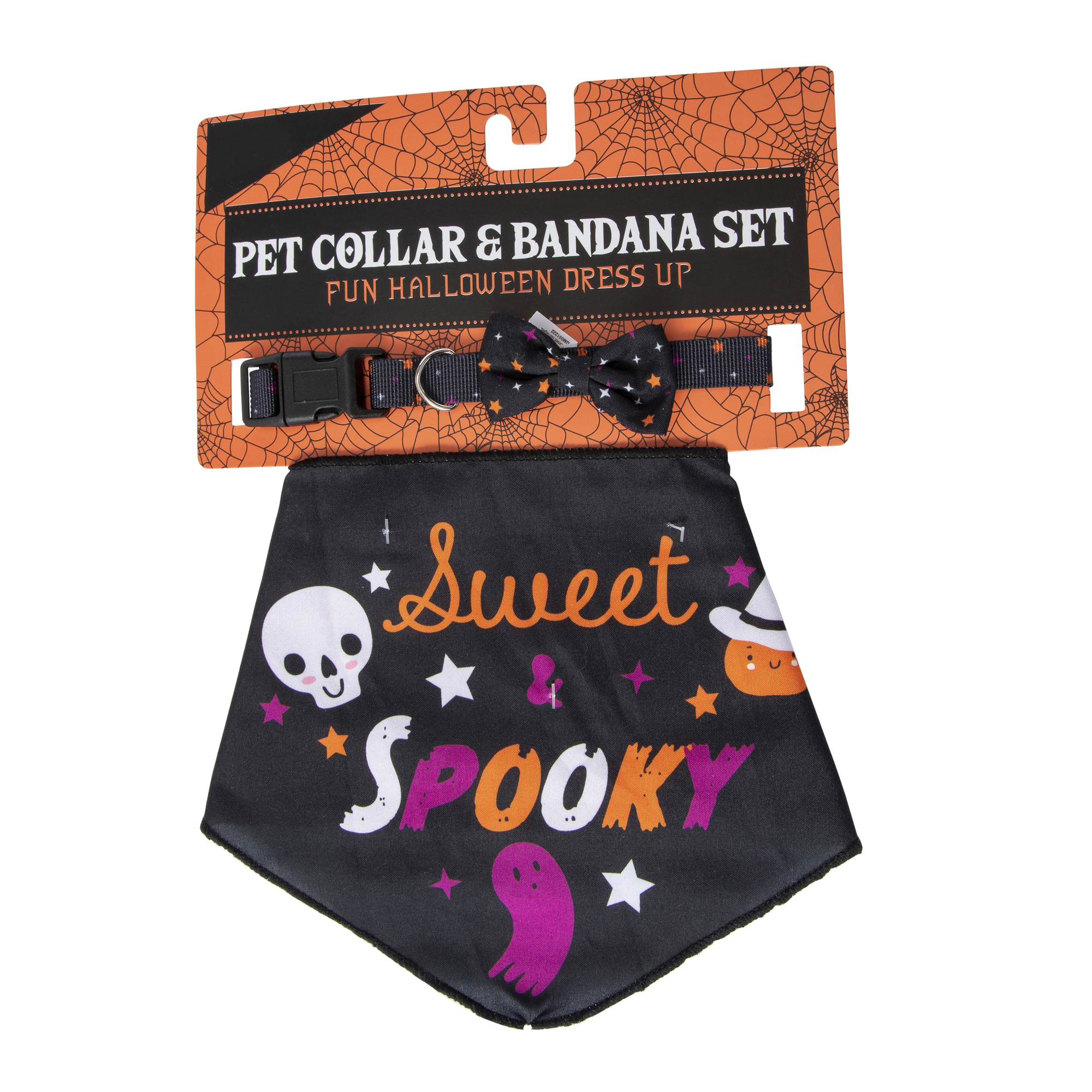 Matching Halloween Pet Collar & Bandana Set