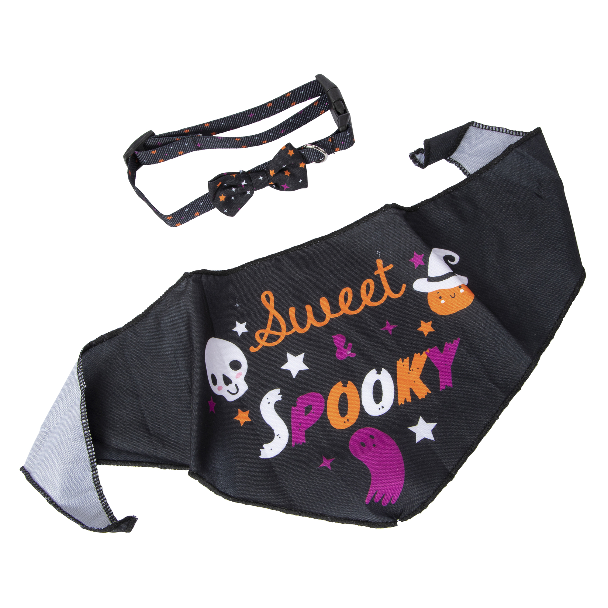 Matching Halloween Pet Collar & Bandana Set