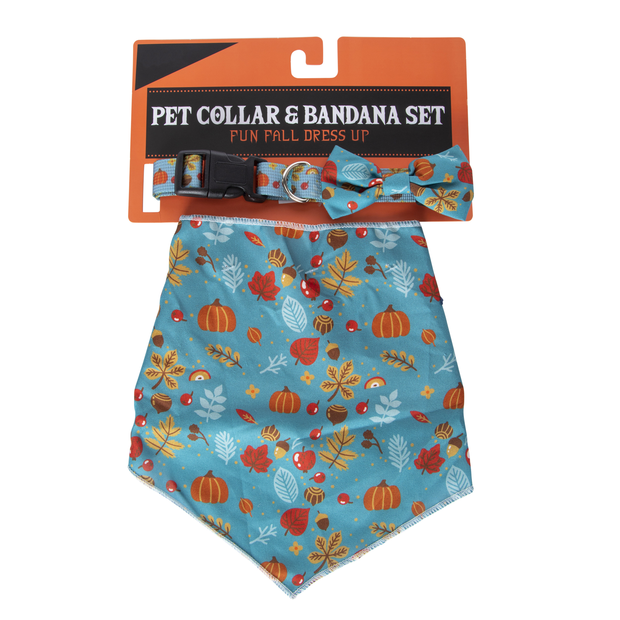 Matching Fall Pet Collar & Bandana Set