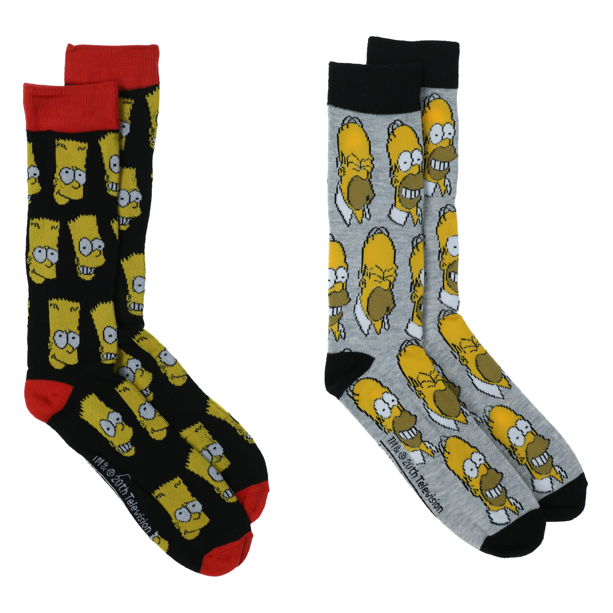 2-Pack Young Men's The Simpsons™ Crew Socks - Bart & Homer