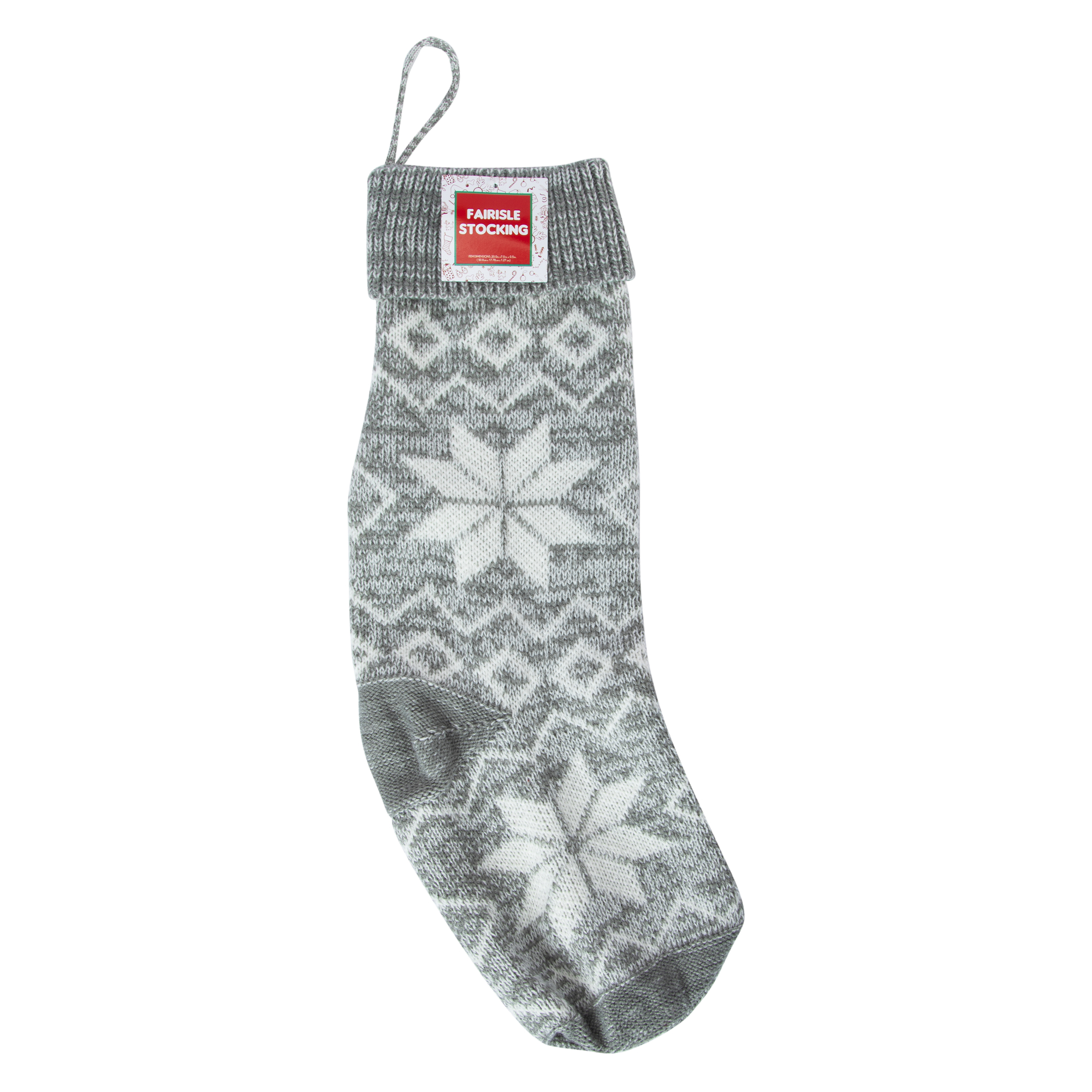 Fair Isle Knit Christmas Stocking 20in