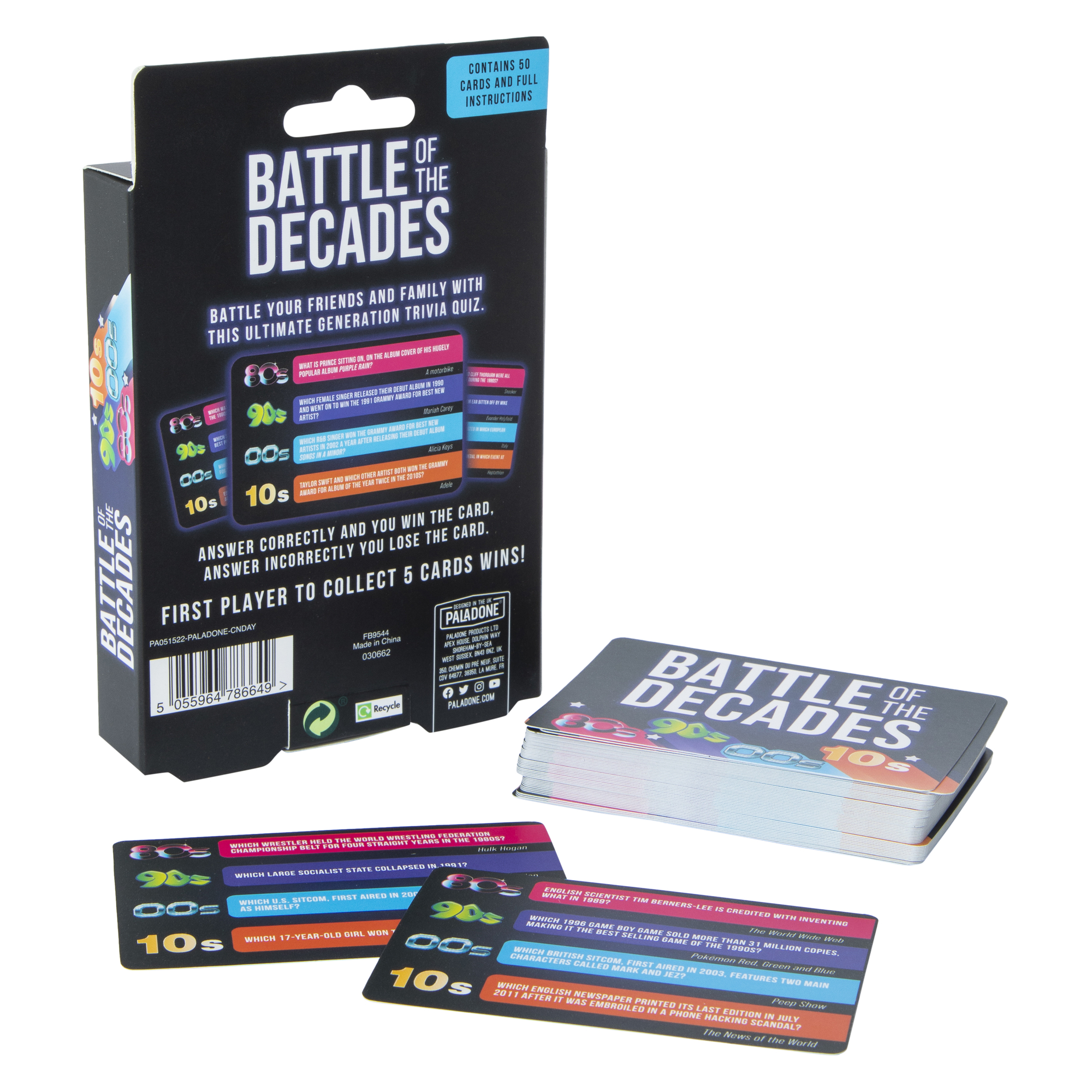Battle Of The Decades Trivia Game 50-Card Set
