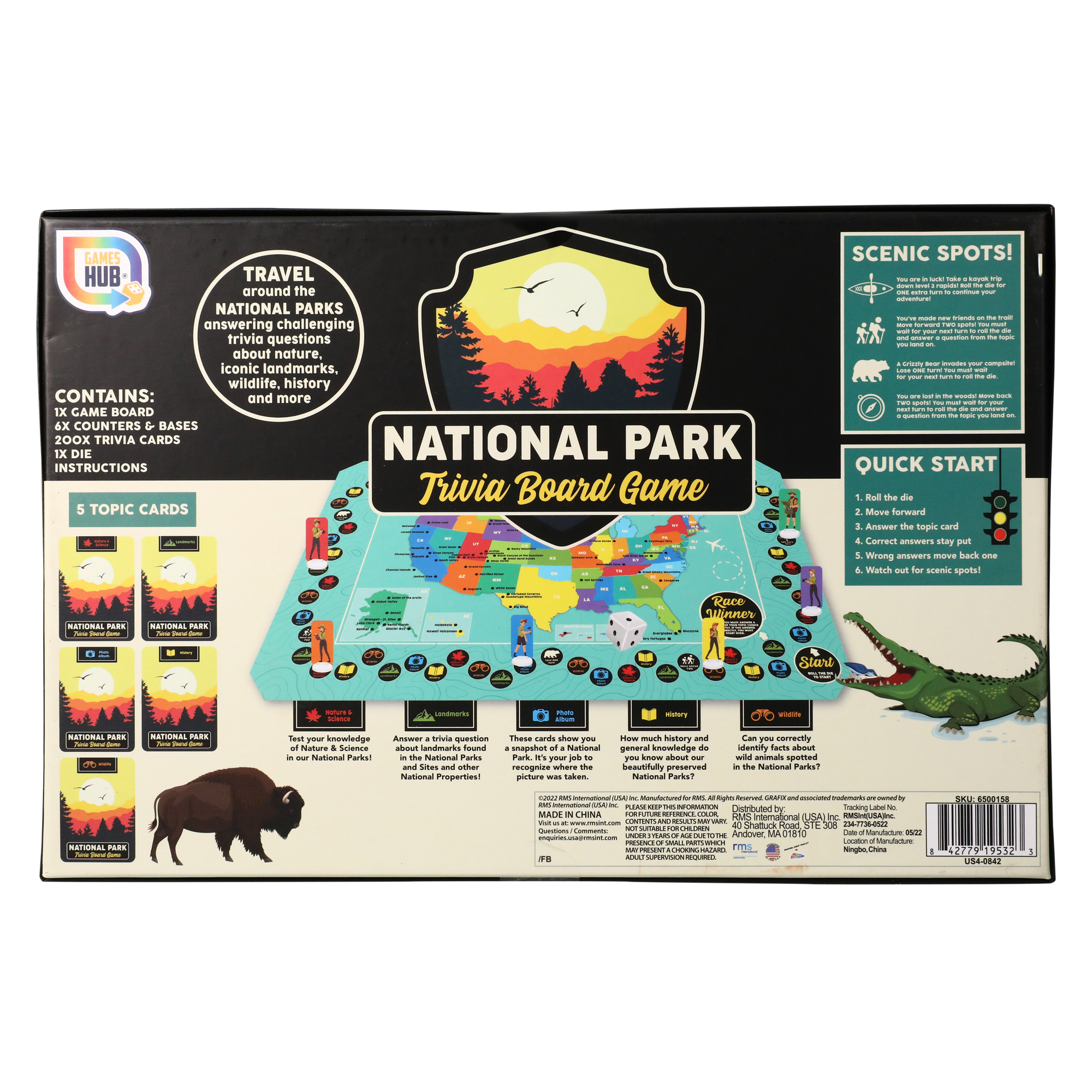 National Park Trivia Board Game