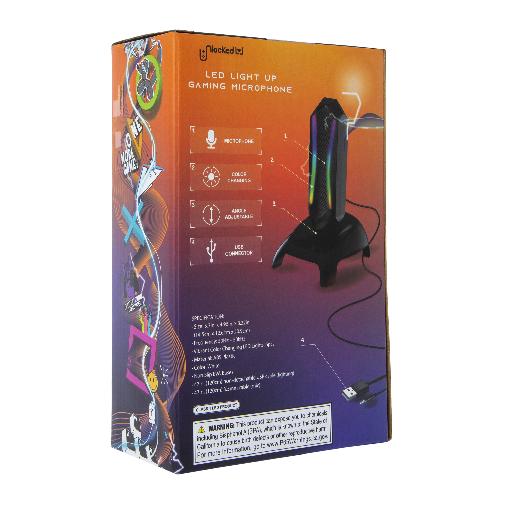 Unlocked Lvl™ LED Light-Up Gaming Microphone