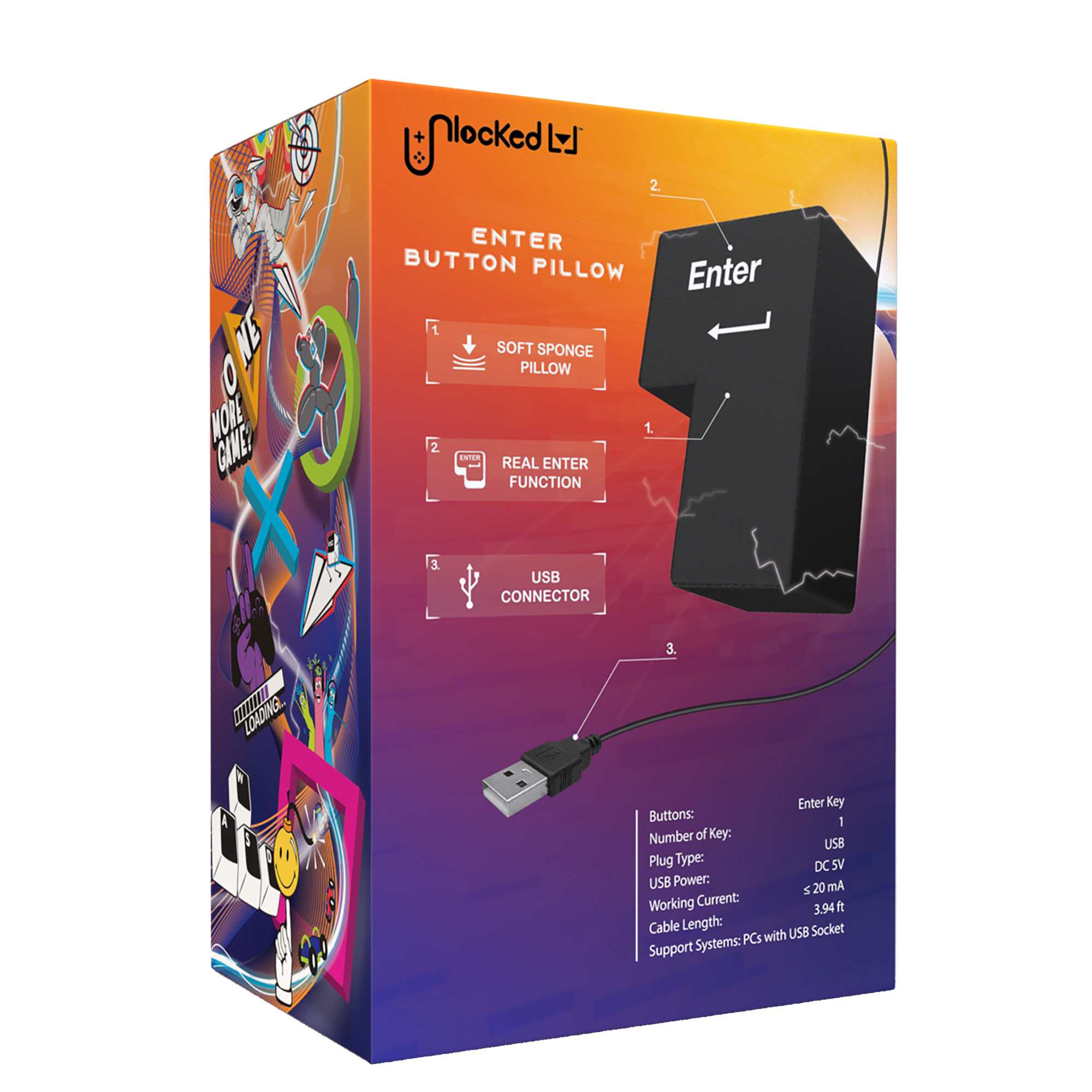 Enter Button Pillow For Pcs