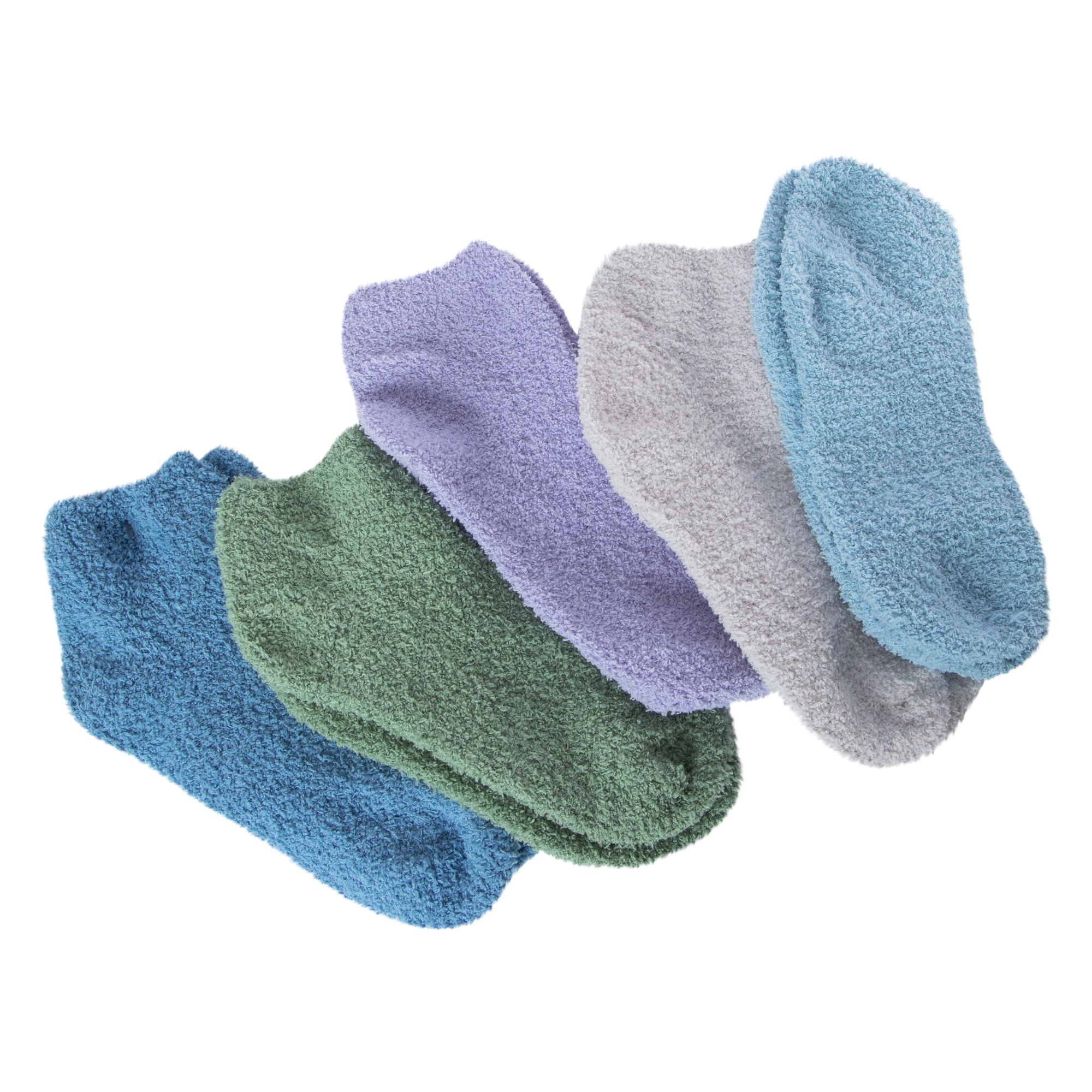 5-Pack Ladies Fuzzy Quarter Crew Socks