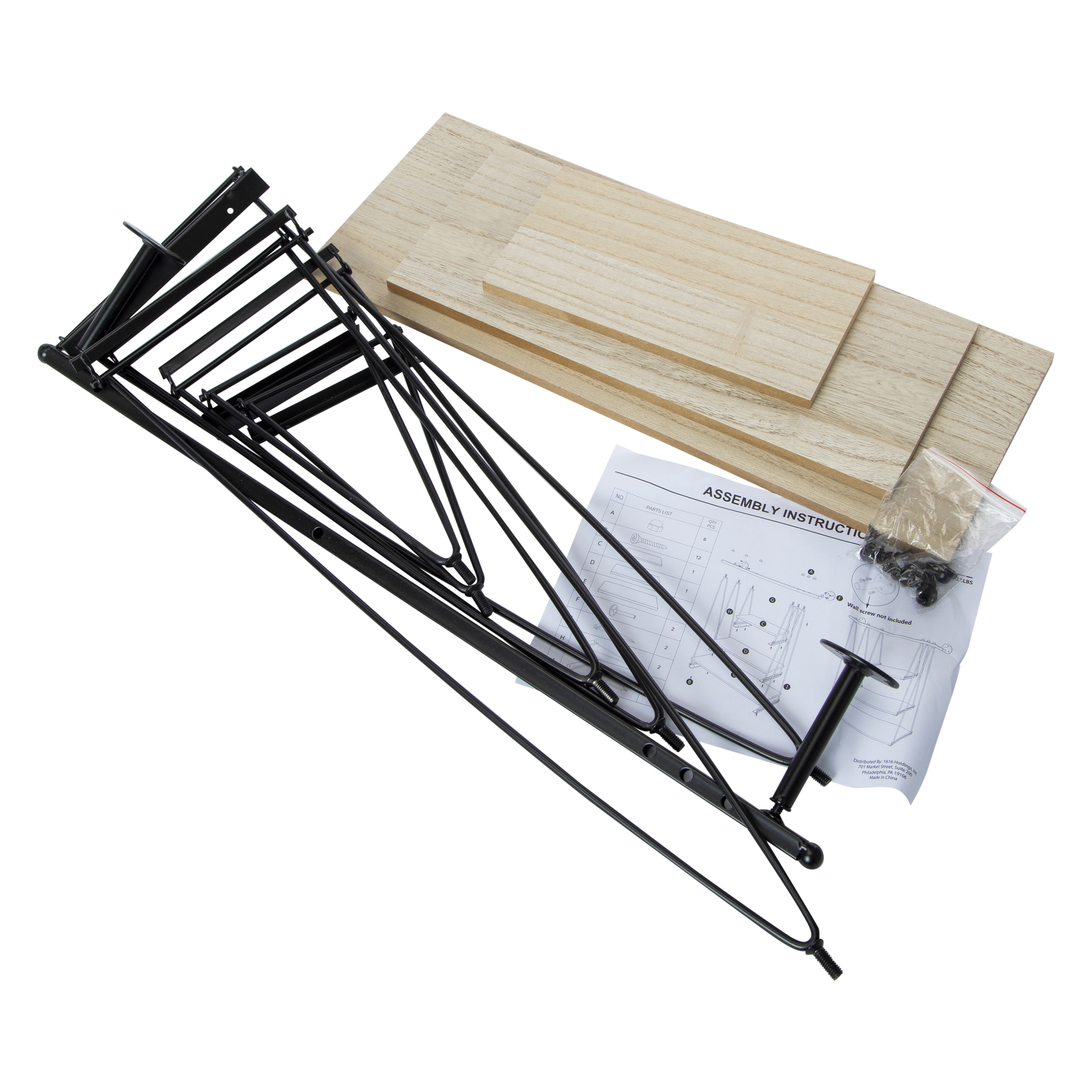 3-Tier Suspended Wall Shelf 16in x 18.5in