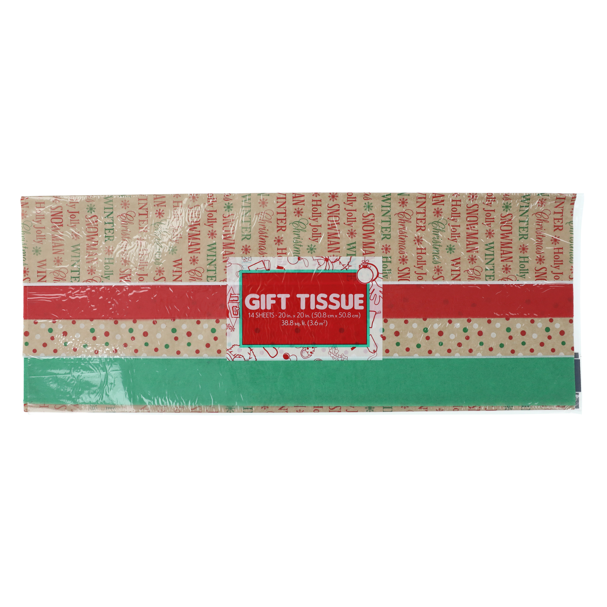 Count Assorted Christmas Gift Tissue 20in