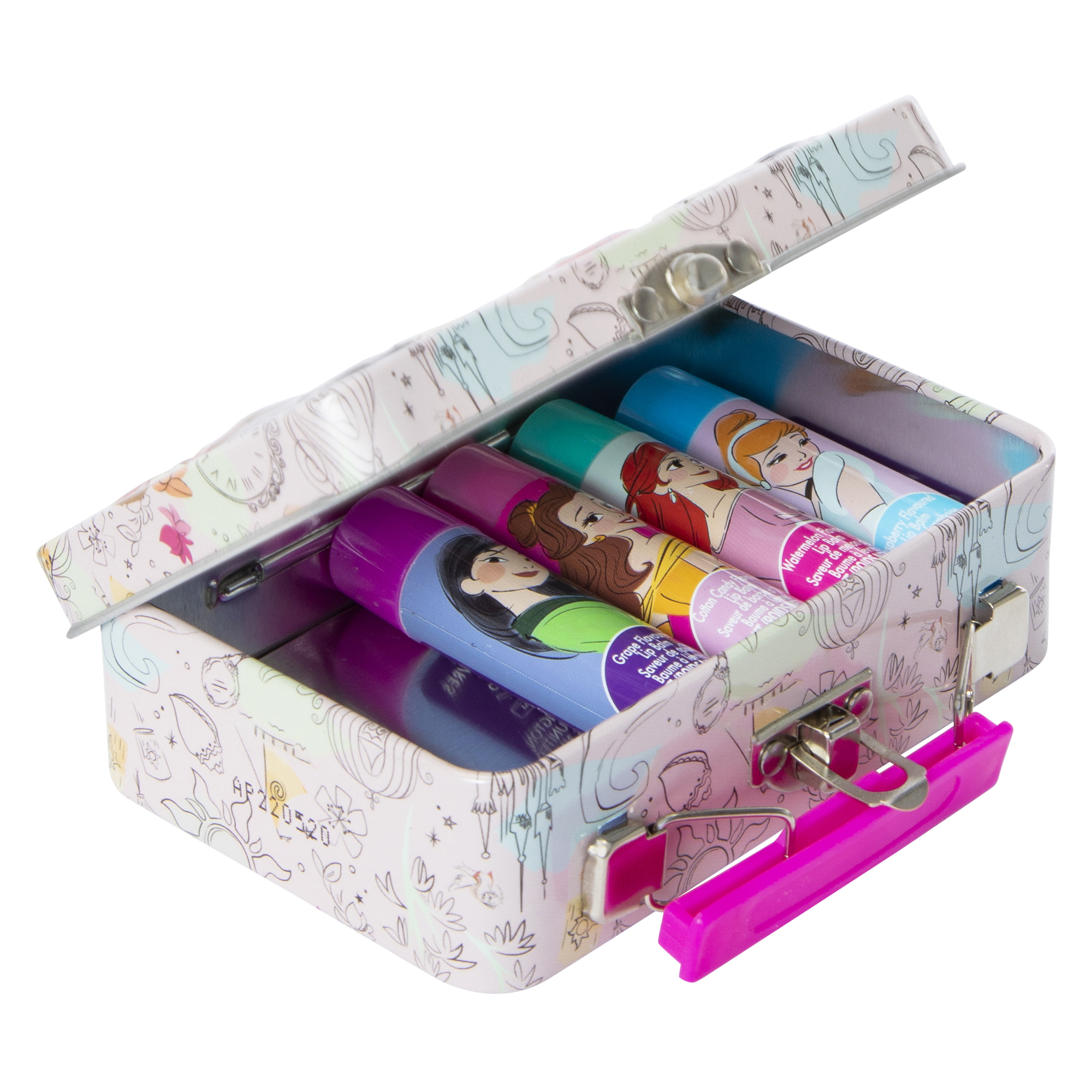 Disney Princess Plant-Based Flavored Lip Balm & Storage Tin 5-Piece Set