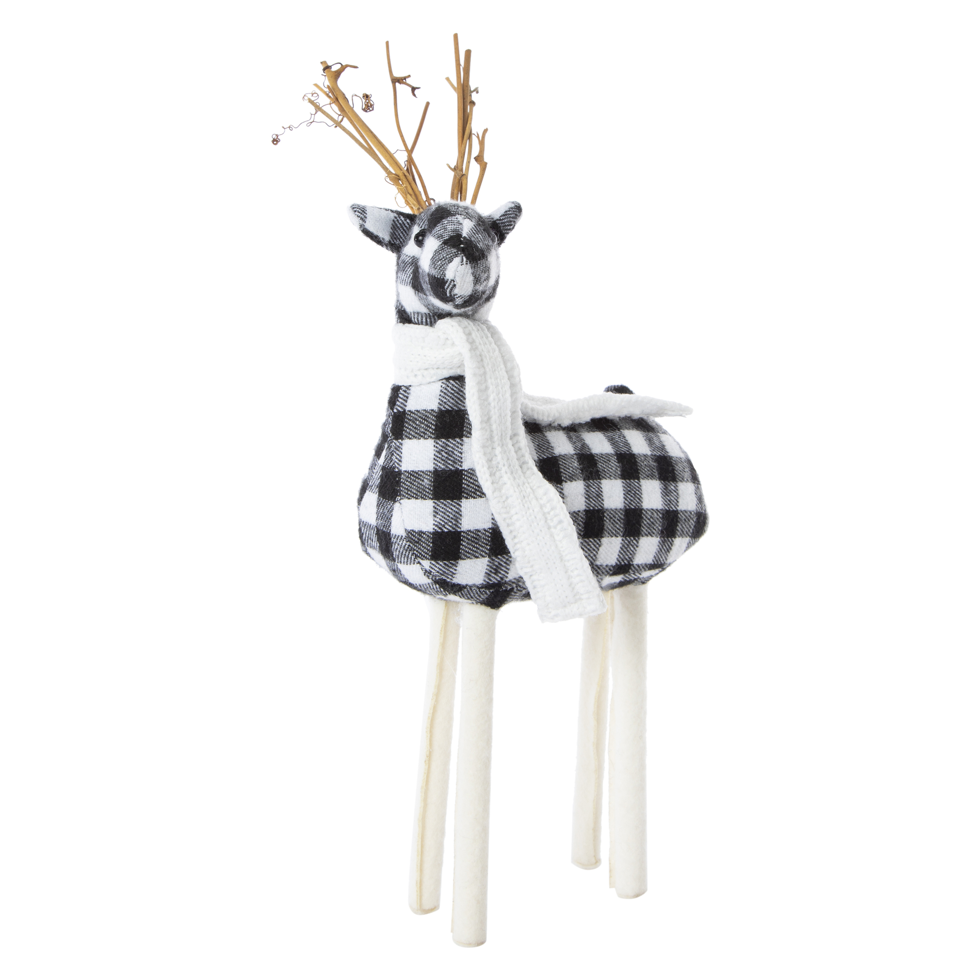 Standing Plaid Reindeer Decor 12in