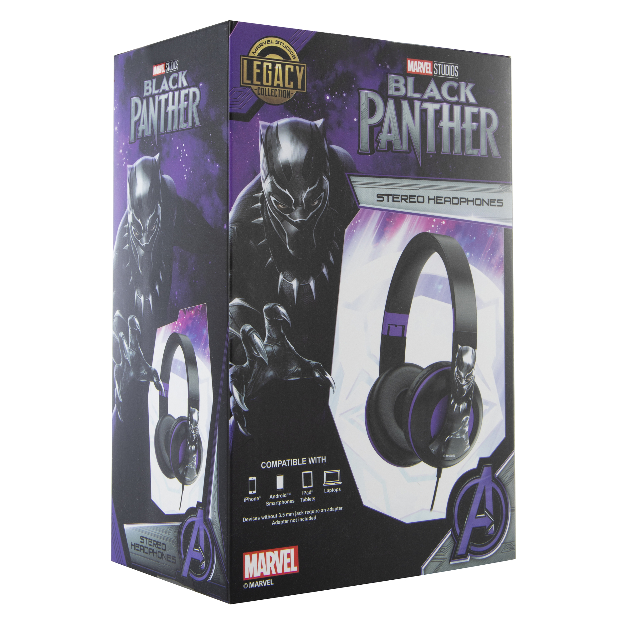 Marvel Black Panther Wired Stereo Headphones