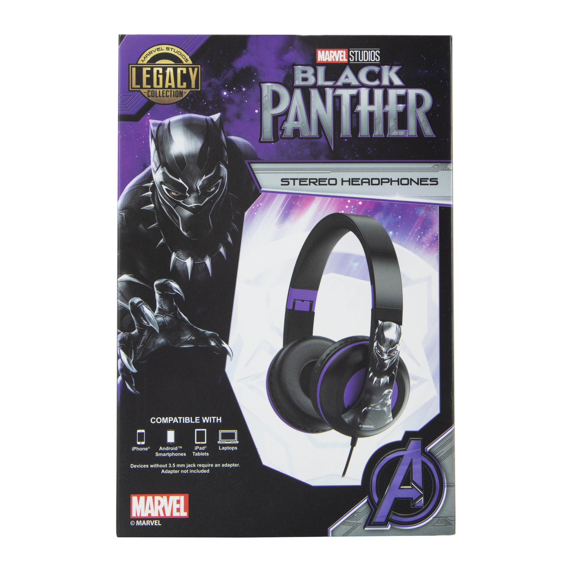 Marvel Black Panther Wired Stereo Headphones