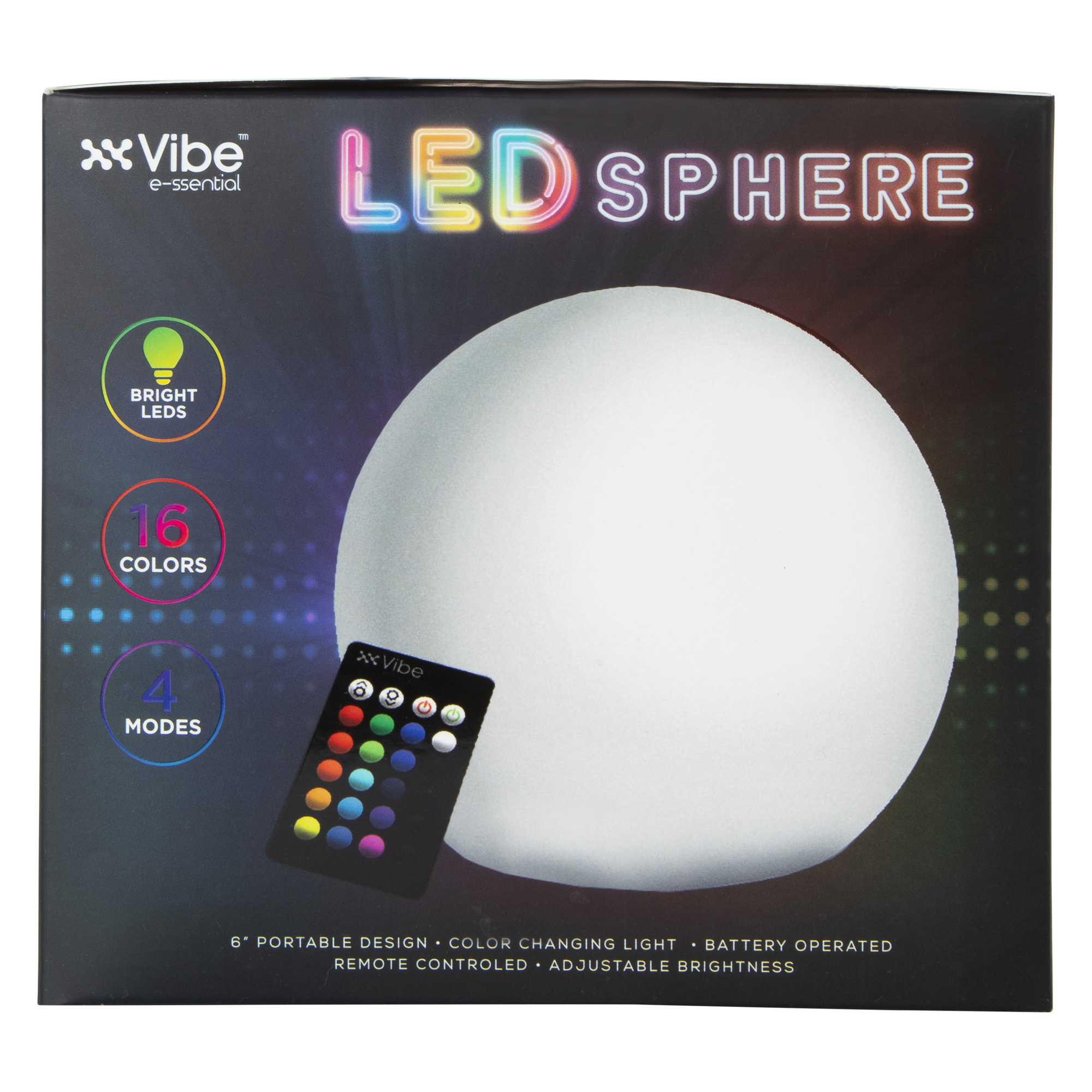 LED Color Change Sphere Light With Remote 6in