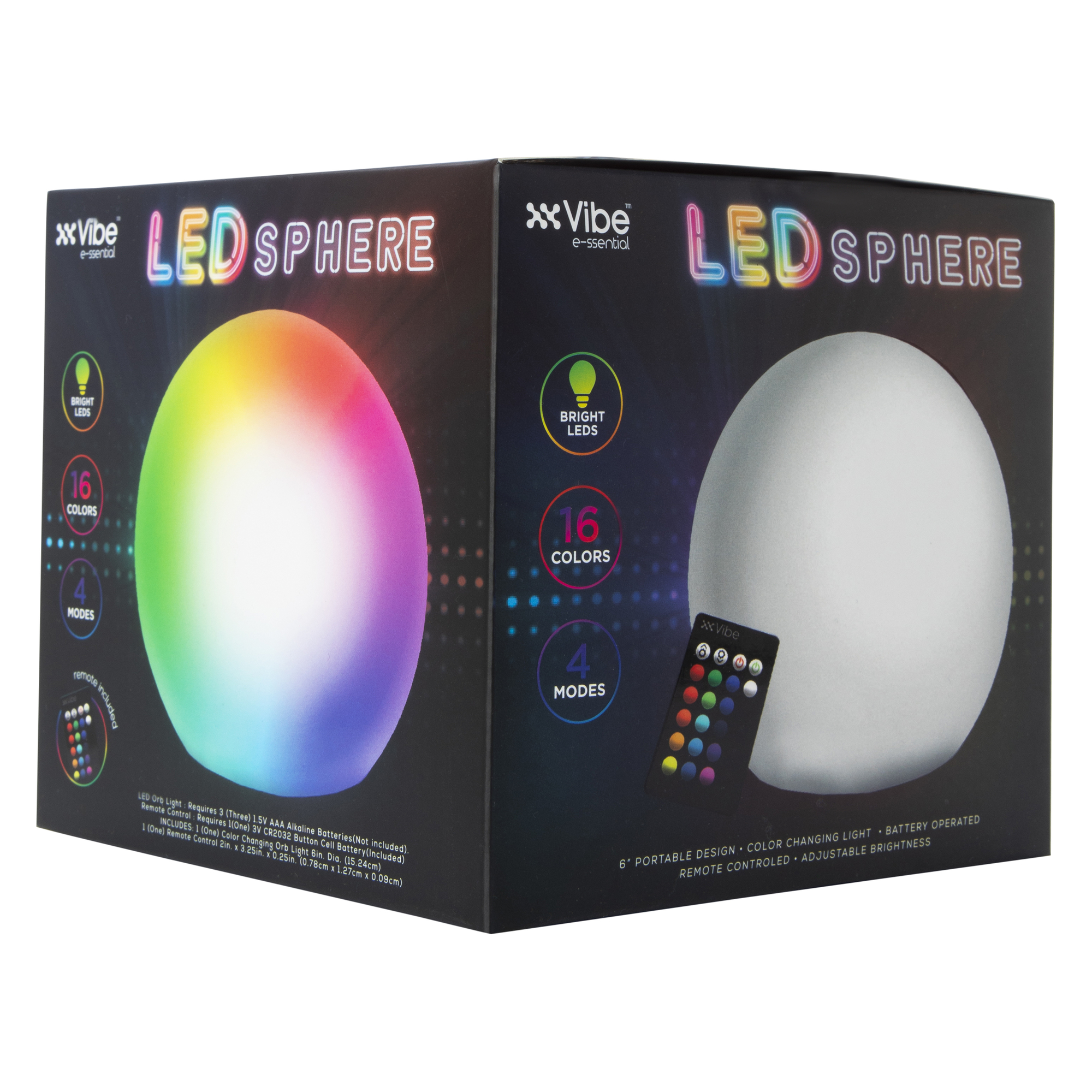 LED Color Change Sphere Light With Remote 6in