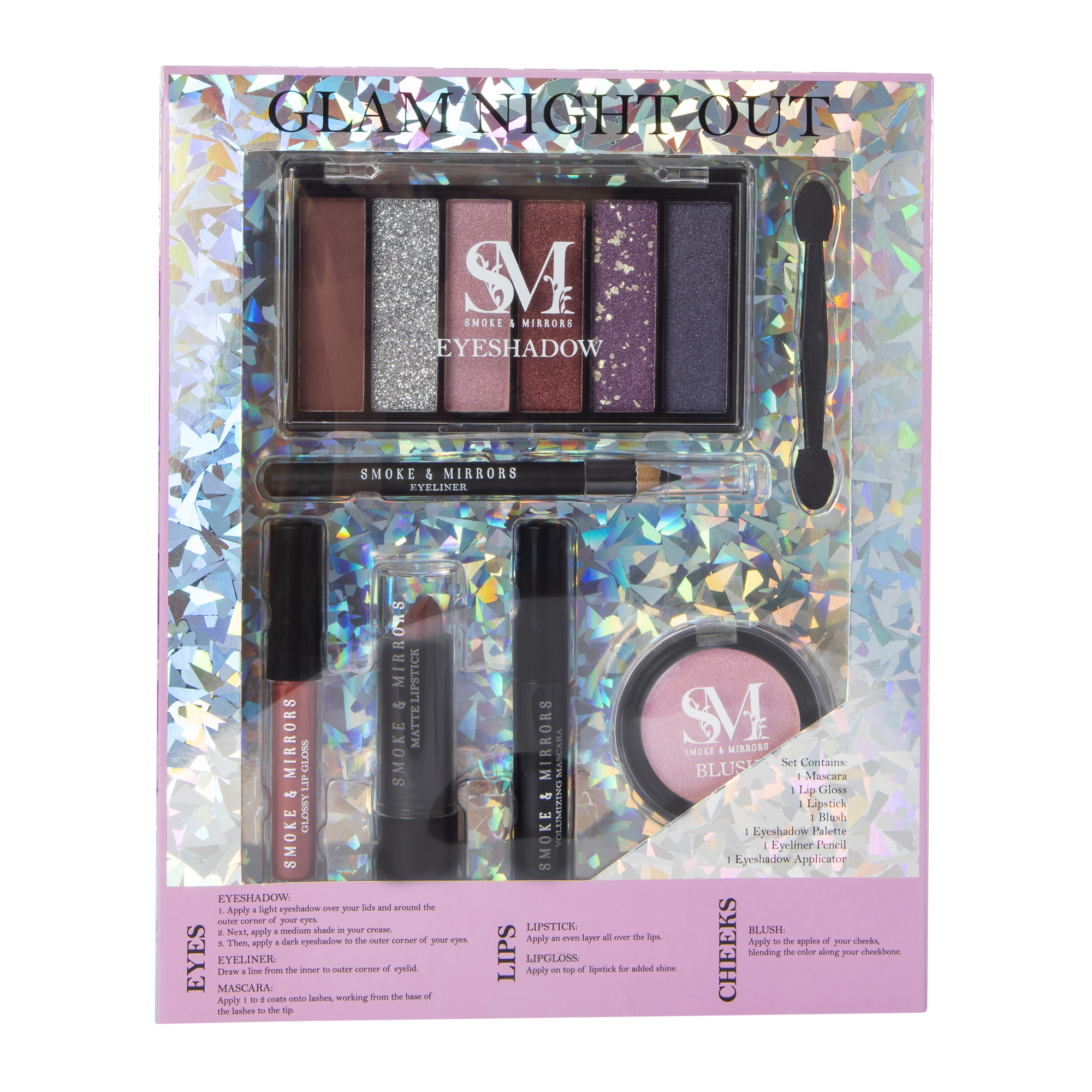 Smoke & Mirrors Glam Night Out Makeup Kit 7-Piece