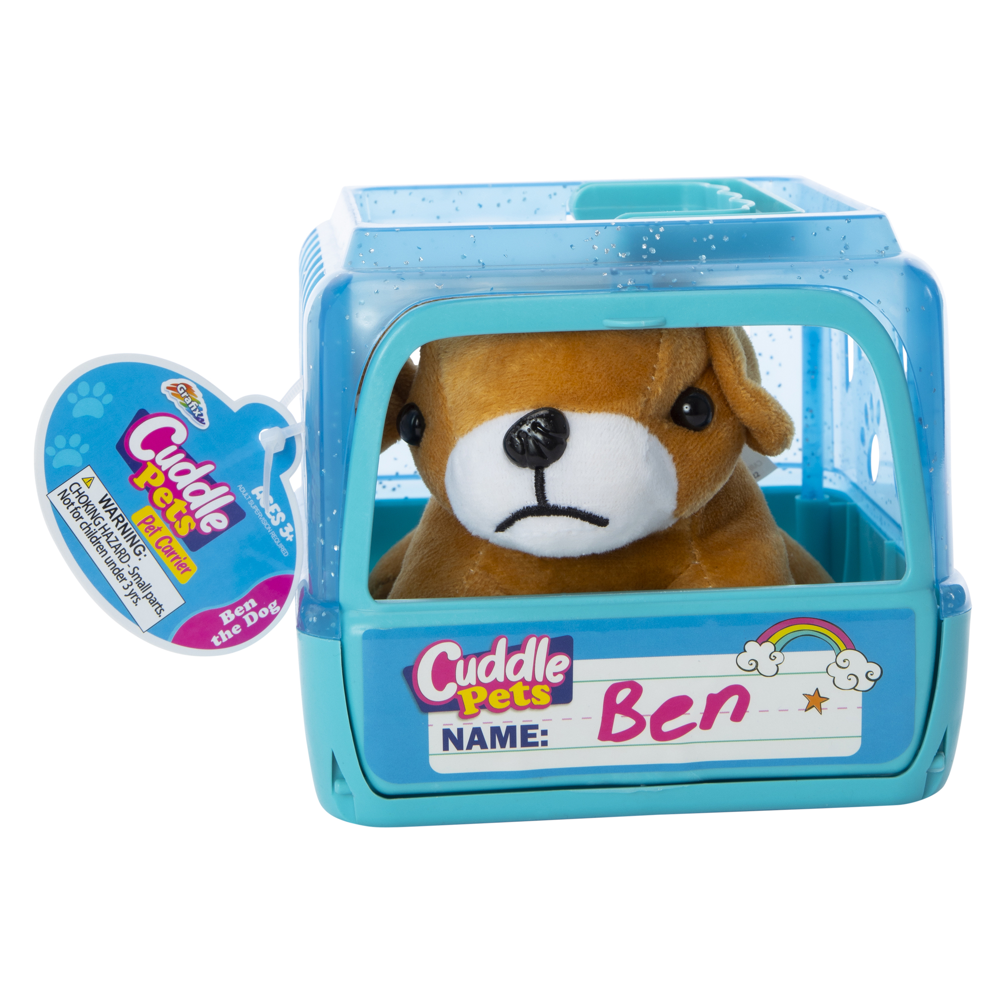 Cuddle Pets Plush Dog & Carrier Toy