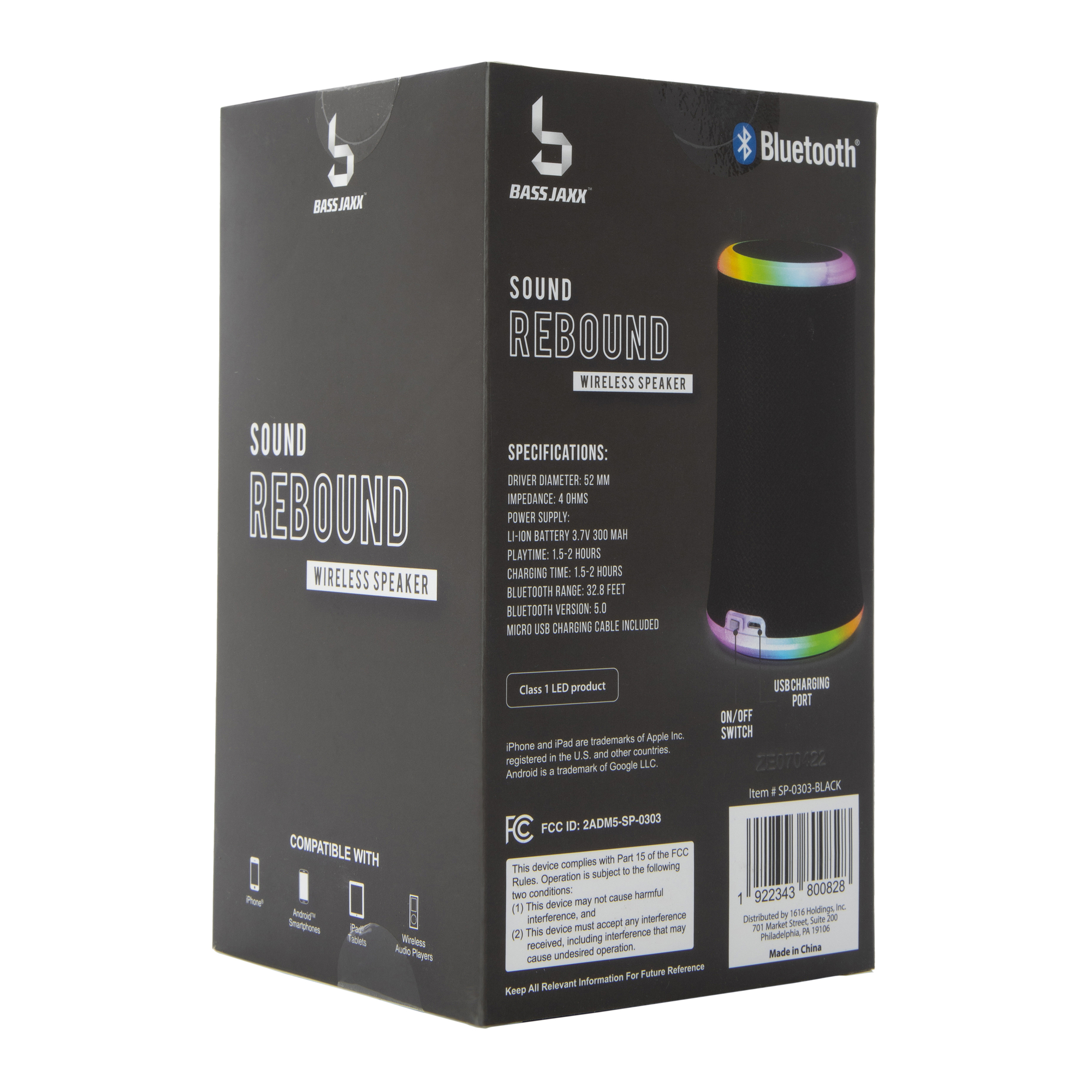 Sound Rebound LED Color Changing Bluetooth® Speaker