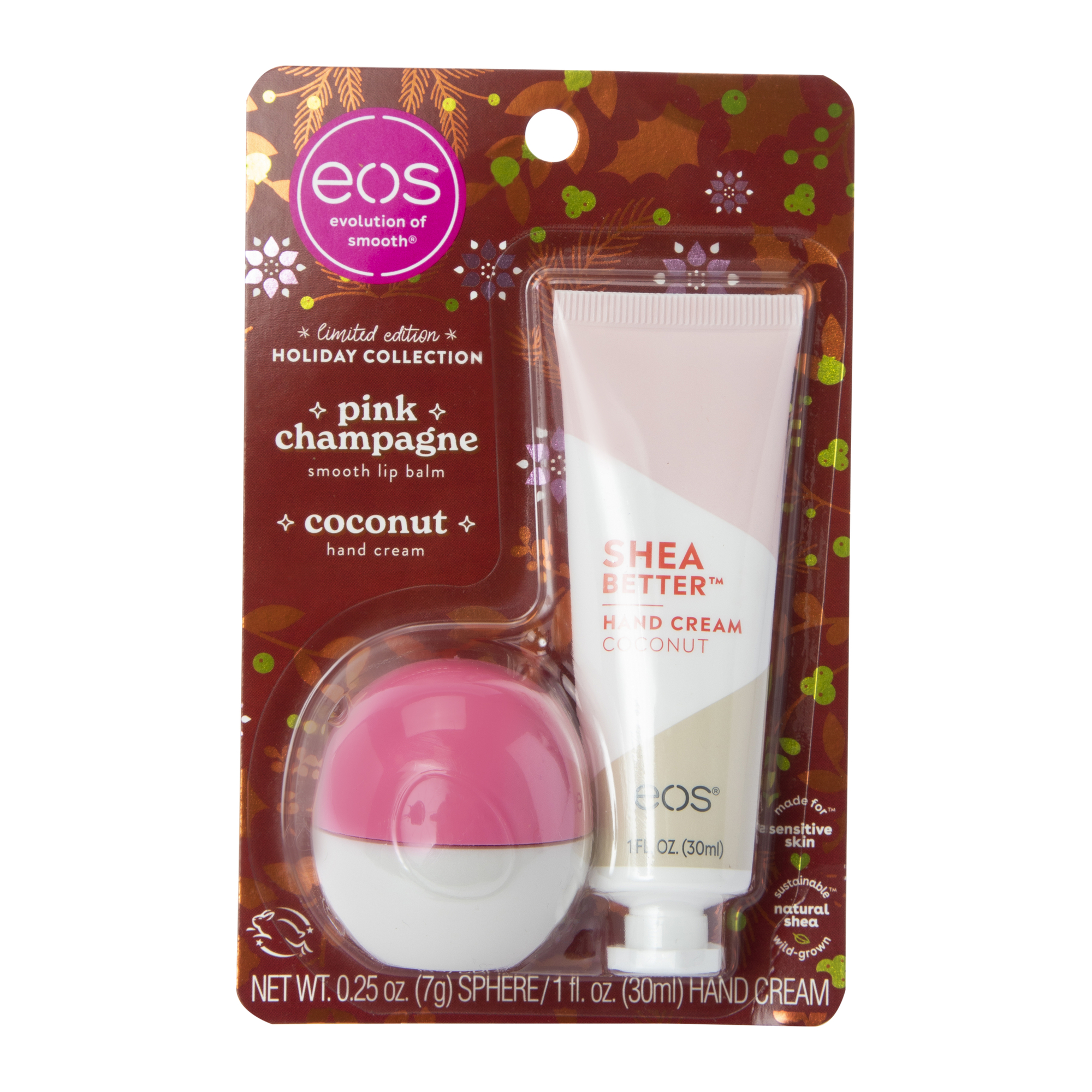 Eos® Holiday Collection Hand Lotion & Lip Balm Sphere - Pink Champagne & Coconut