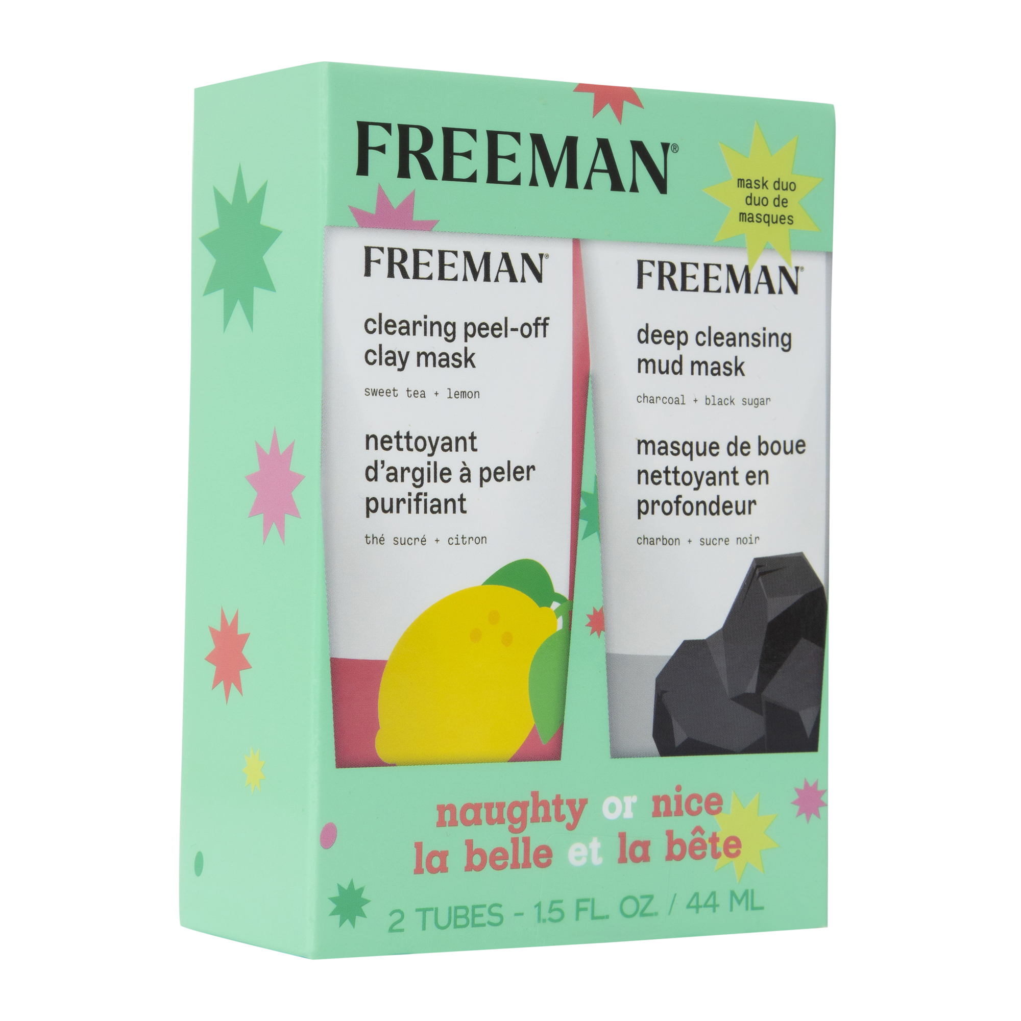 Freeman® Holiday Face Mask 2-Pack - Clearing/Deep Cleansing