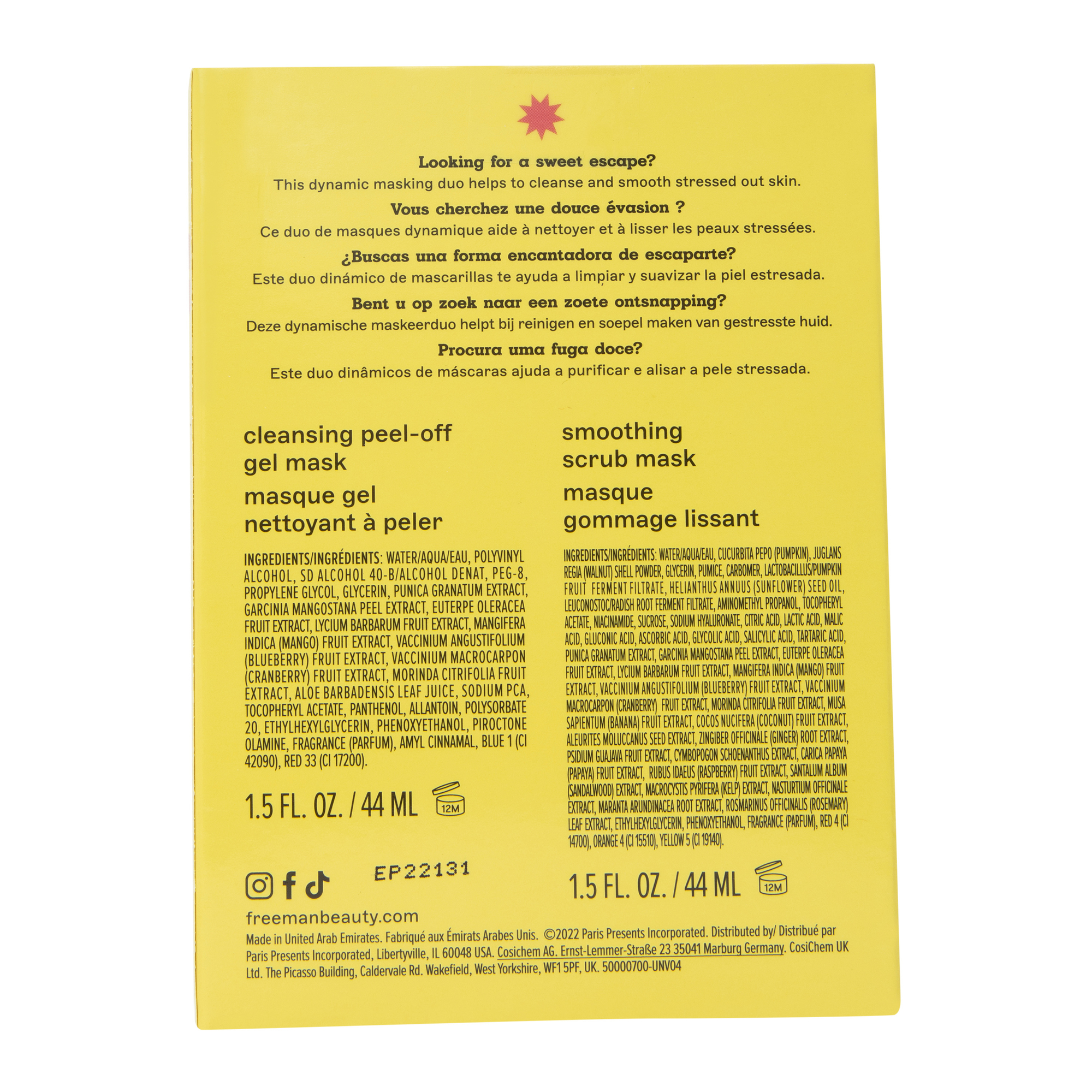 Freeman® Autumn Face Mask 2-Pack - Cleansing/Smoothing