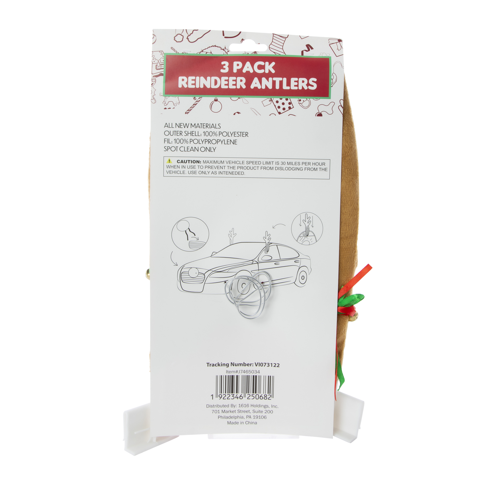 Reindeer Antlers & Nose Car Costume