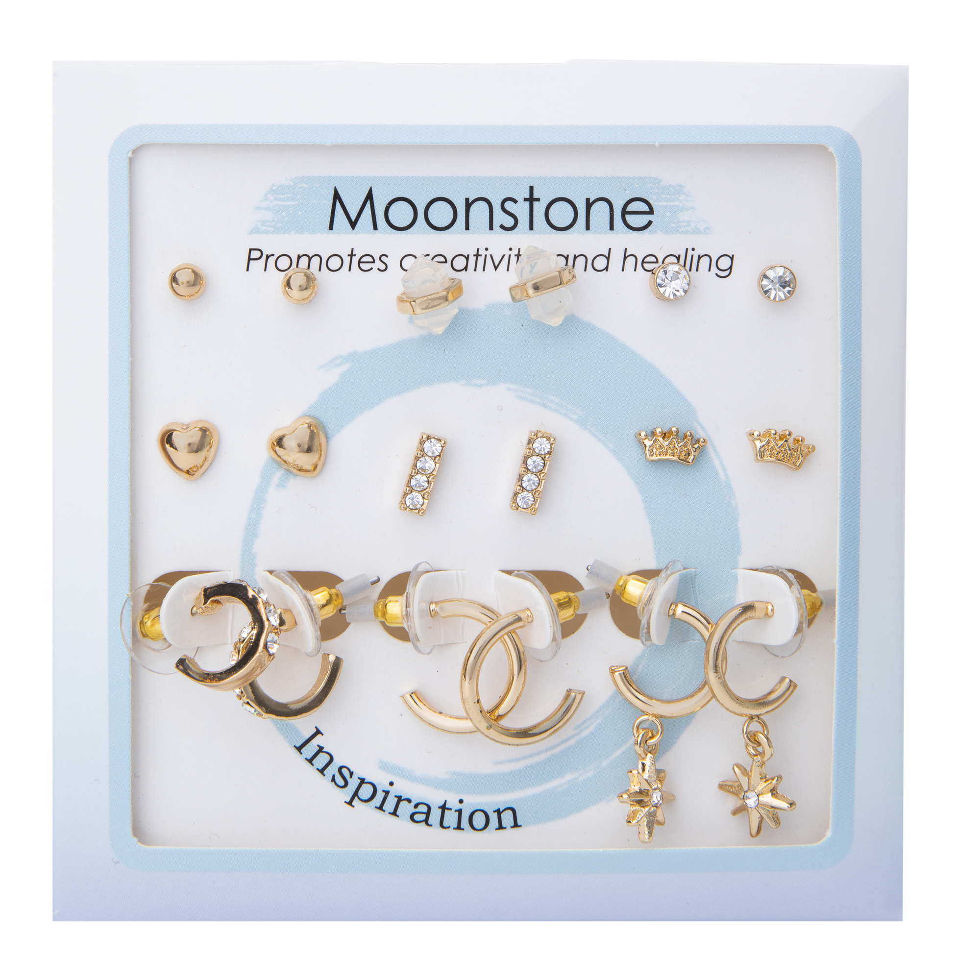 Faux Crystal Earrings 9-Pack