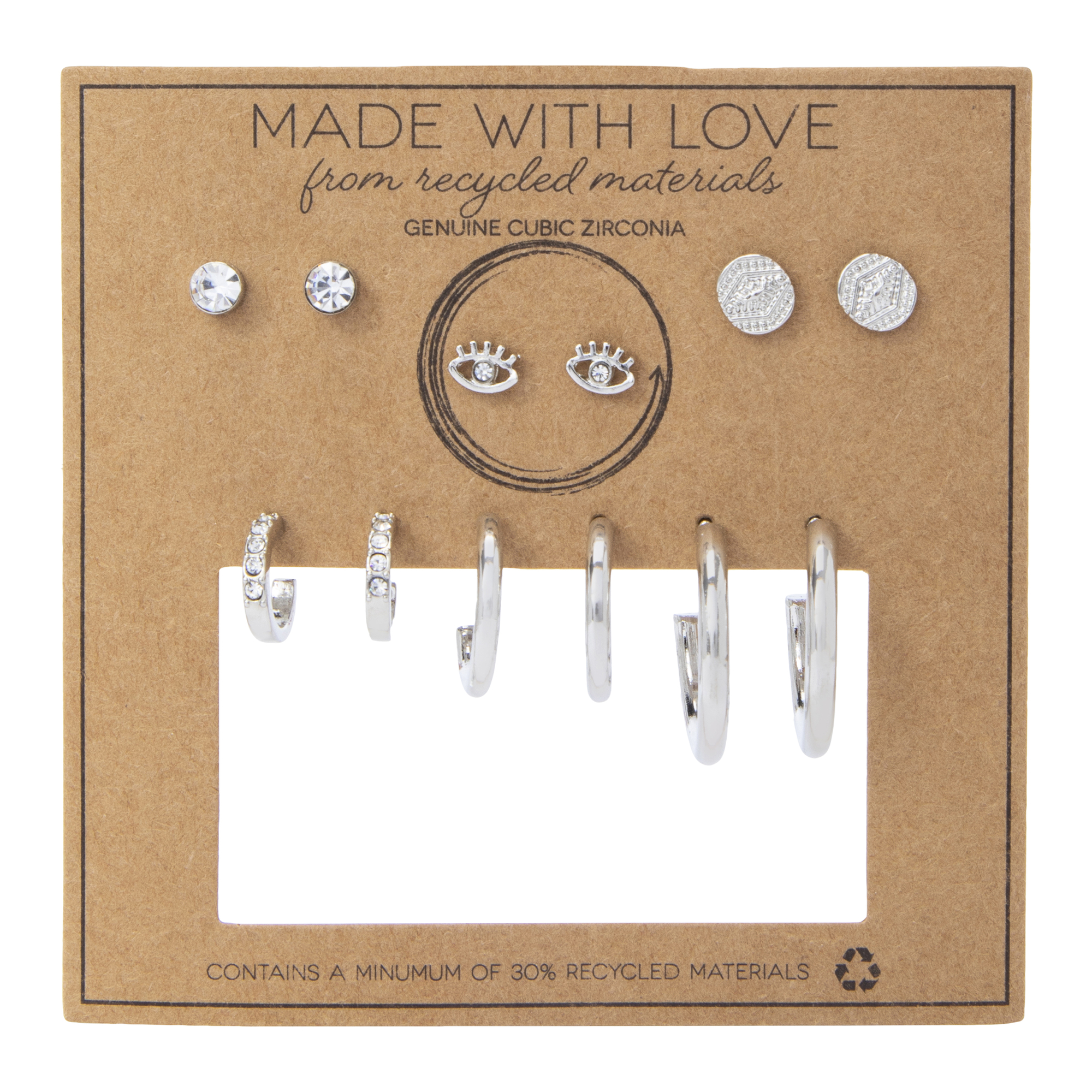 Made With Love Recycled Earrings Set, 6-Pairs