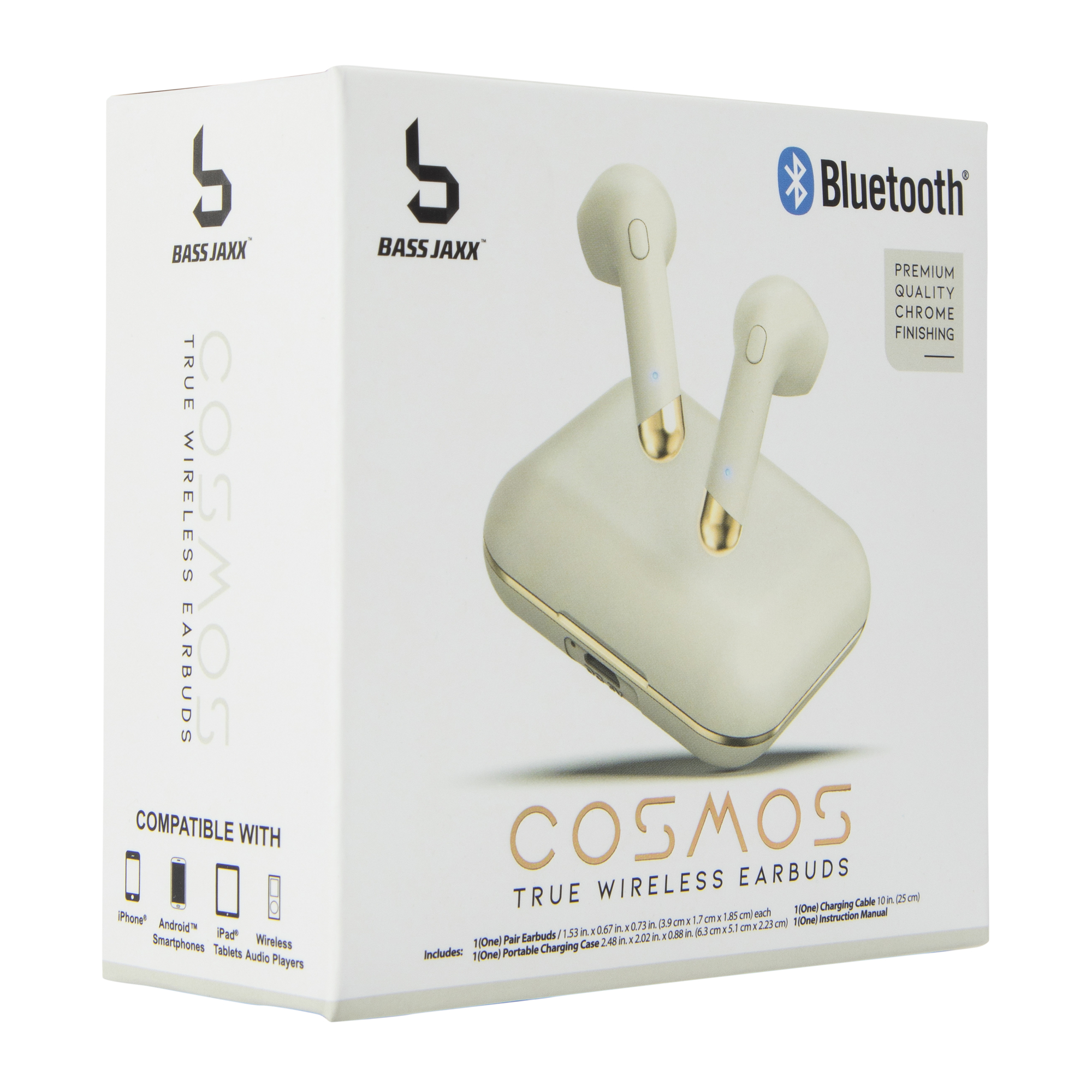 Chrome Bluetooth® Earbuds With Mic & Case