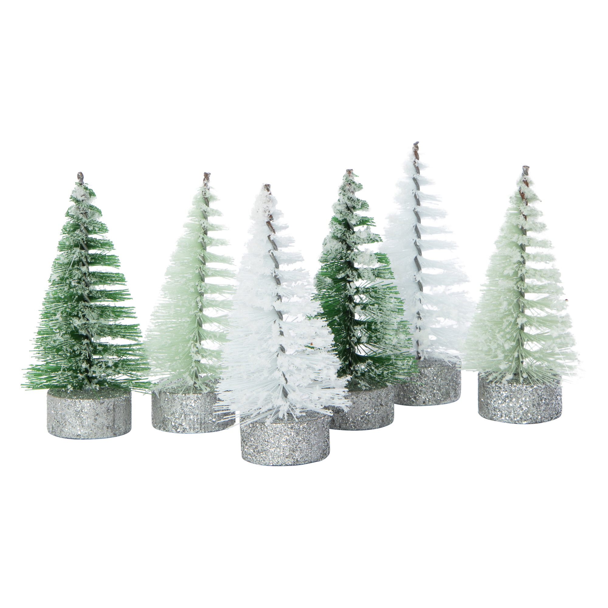 Mini Bottle Brush Trees 6-Count