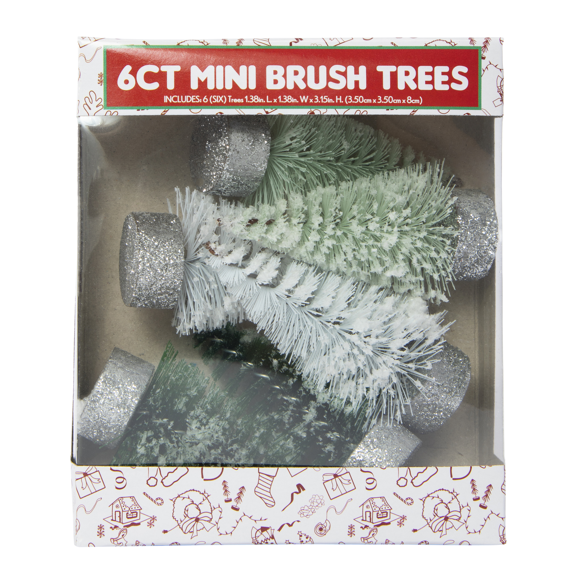 Mini Bottle Brush Trees 6-Count